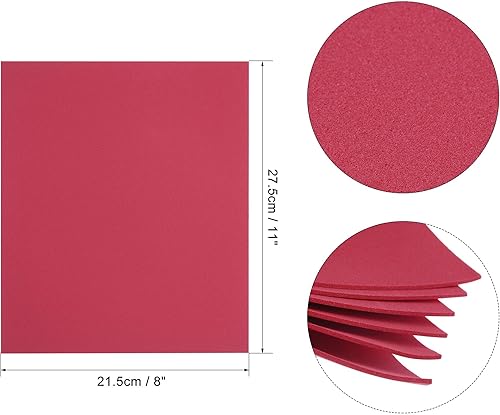 Miniatura 2 de uxcell Hojas de espuma EVA de color rojo oscuro, 11 x 8 pulgadas, 0.067 in de grosor para manualidades y proyectos de bricolaje, 6 unidades