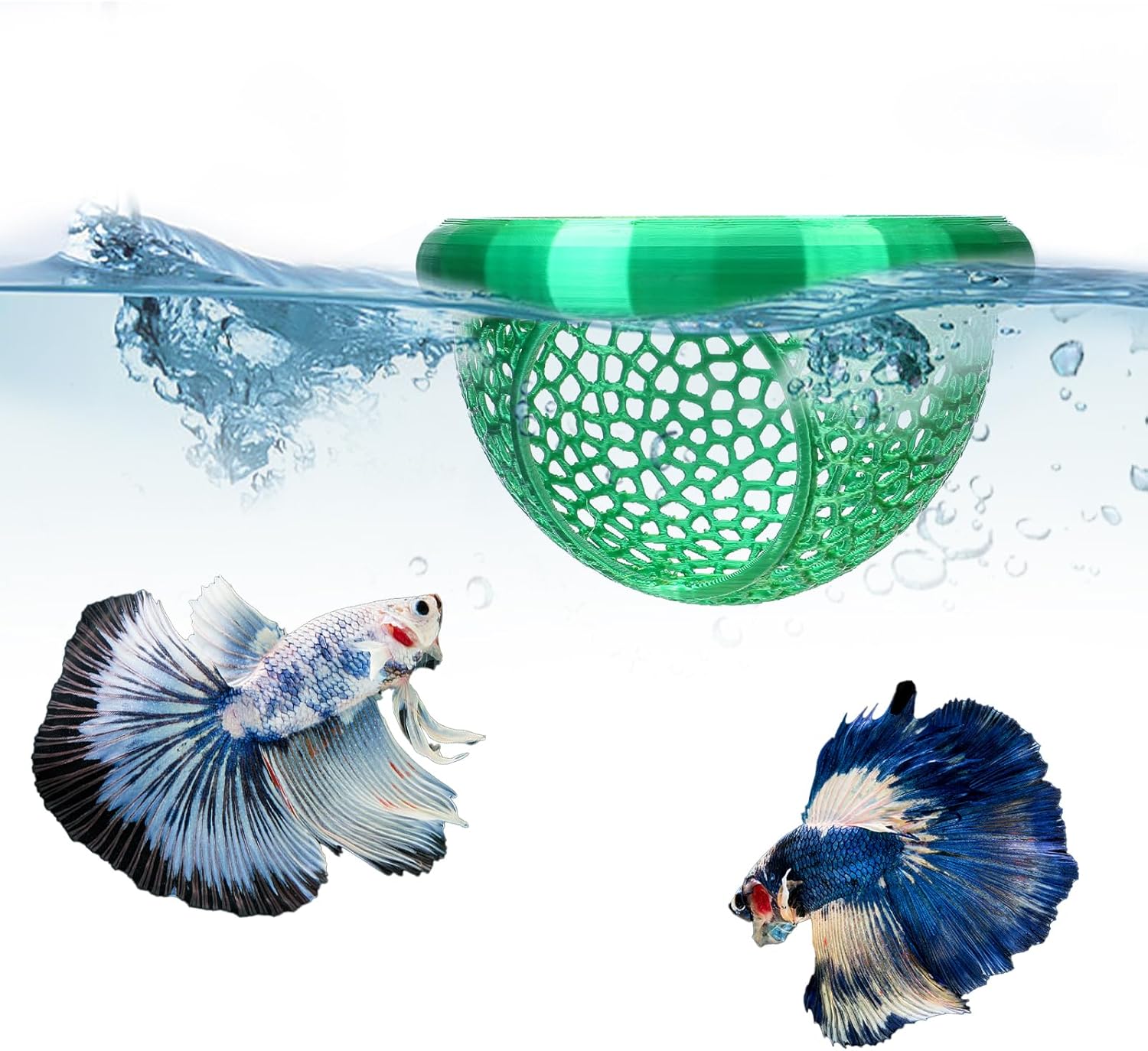 1Pcs Floating Betta Fish Tank Accessories, Green Betta Hammock Feeder, Small Fish Feeding Rings Filter Out Round EVA Floating Plants Accessories, Aquarium Hideout Feeding Decorative