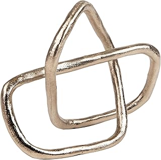 Metal Geometric Infinity Sculpture, Modern Home and Office Decor, Accent for Desks, Coffee Tables, and Shelves, Metal, Silver