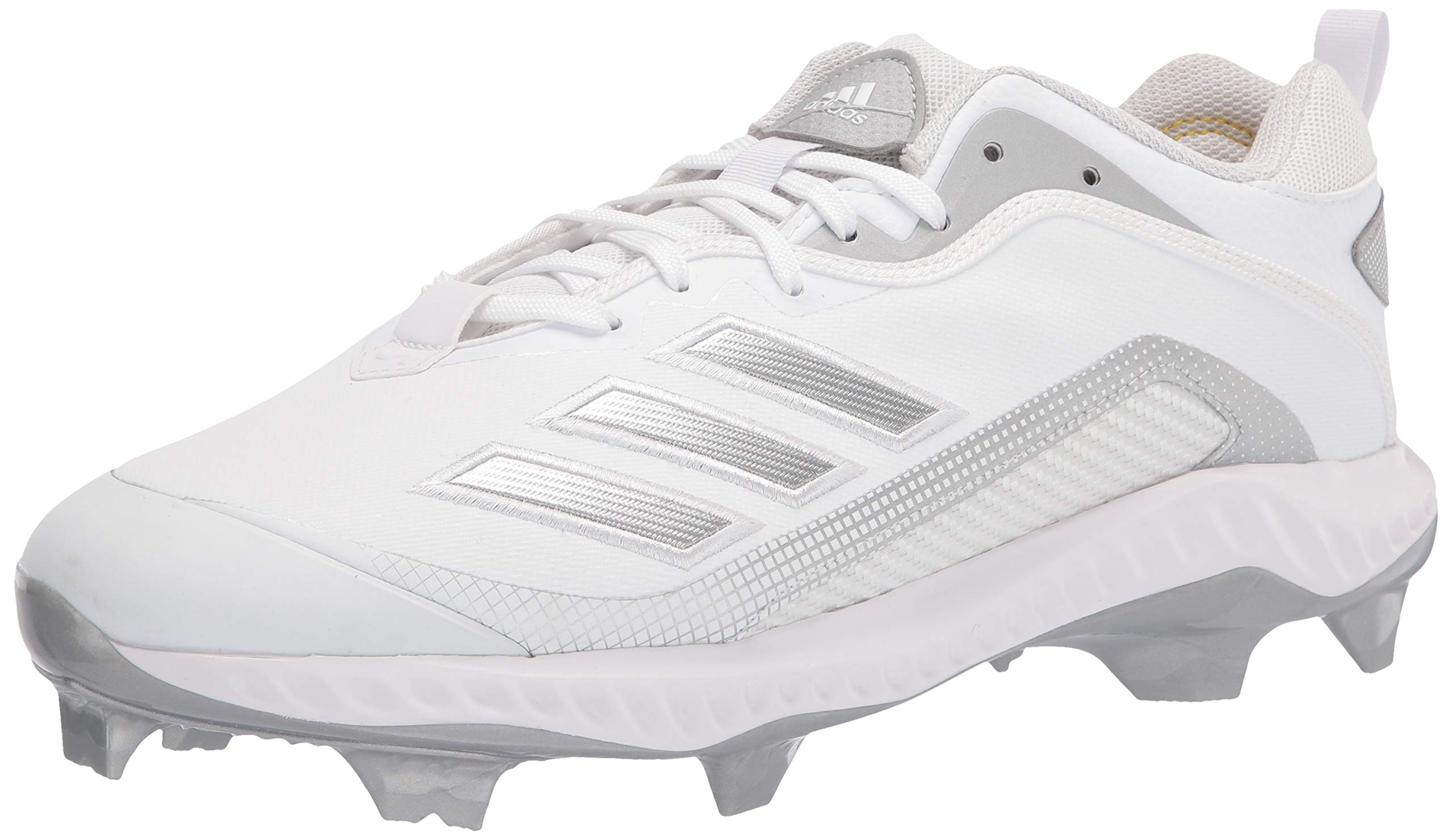 adidas Men's FV9365 Baseball Shoe, White/Silver/White, 13