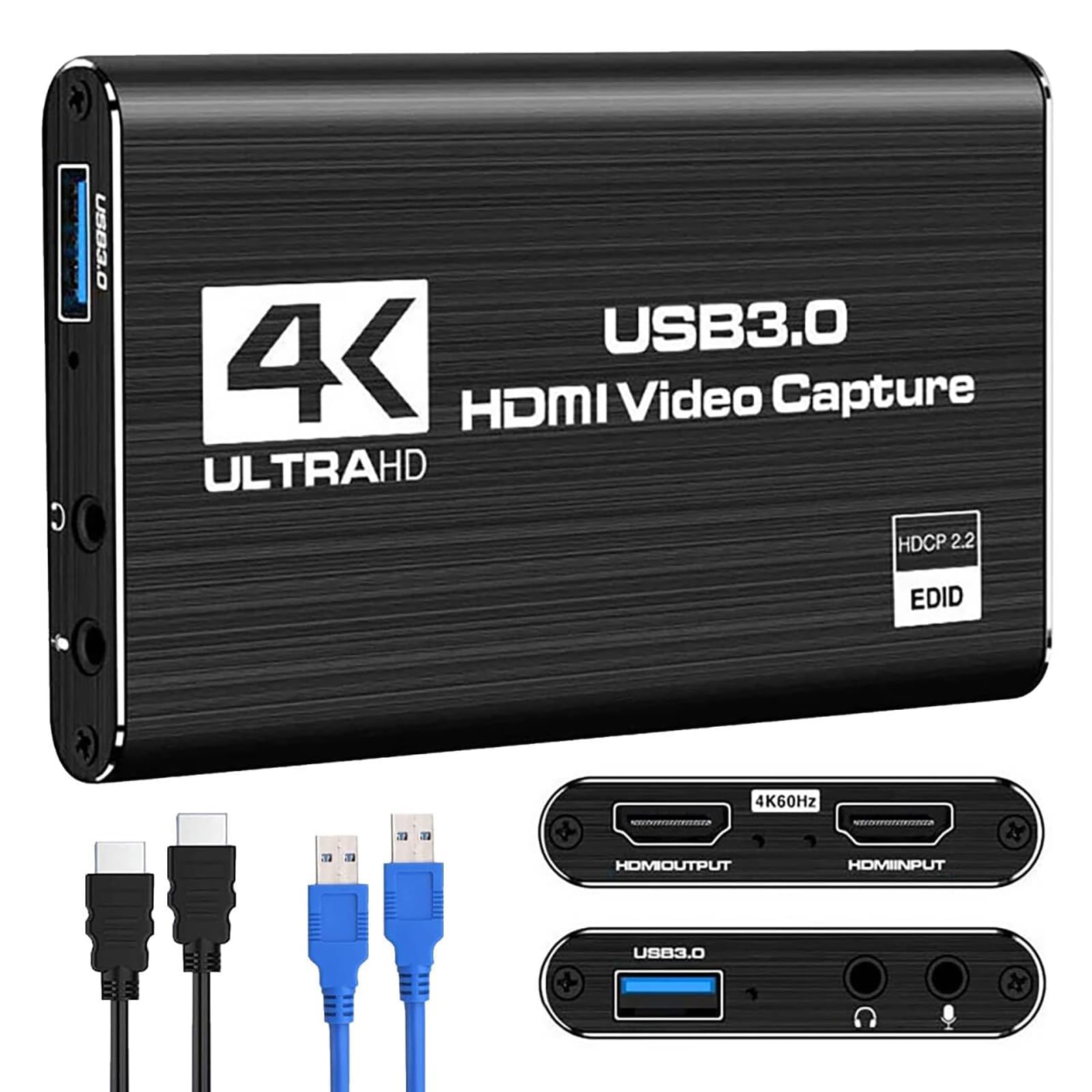 HDMI Video Capture Card 1080P 60FPS, USB 3.0 Game Capture Device, Compact & Portable for Streaming, Gaming, and Meetings, Compatible with Switch/PS4/PS5/PC/Laptop/OBS, Black-image-44
