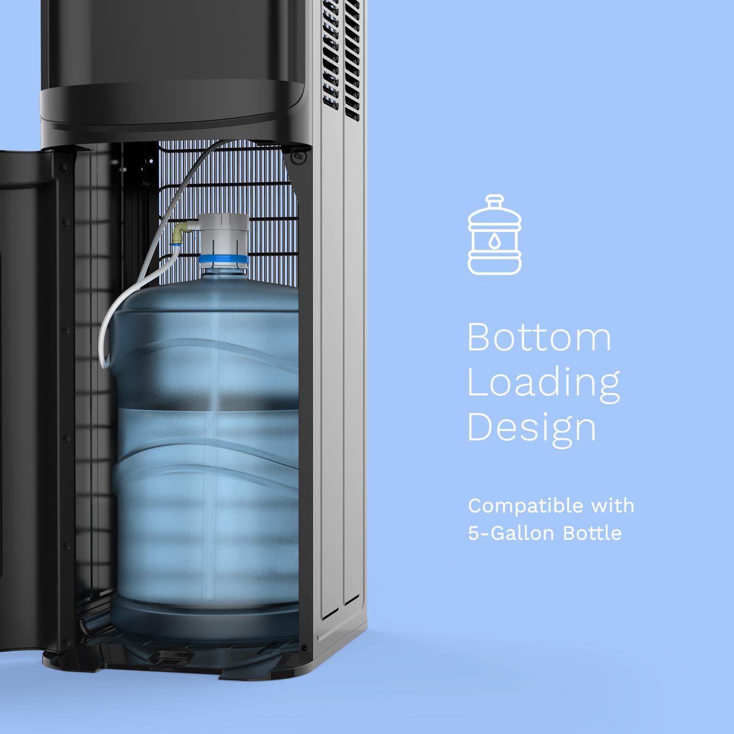 hOmeLabs Bottom Loading Water Dispenser for 5 Gallon Bottle Hot Room