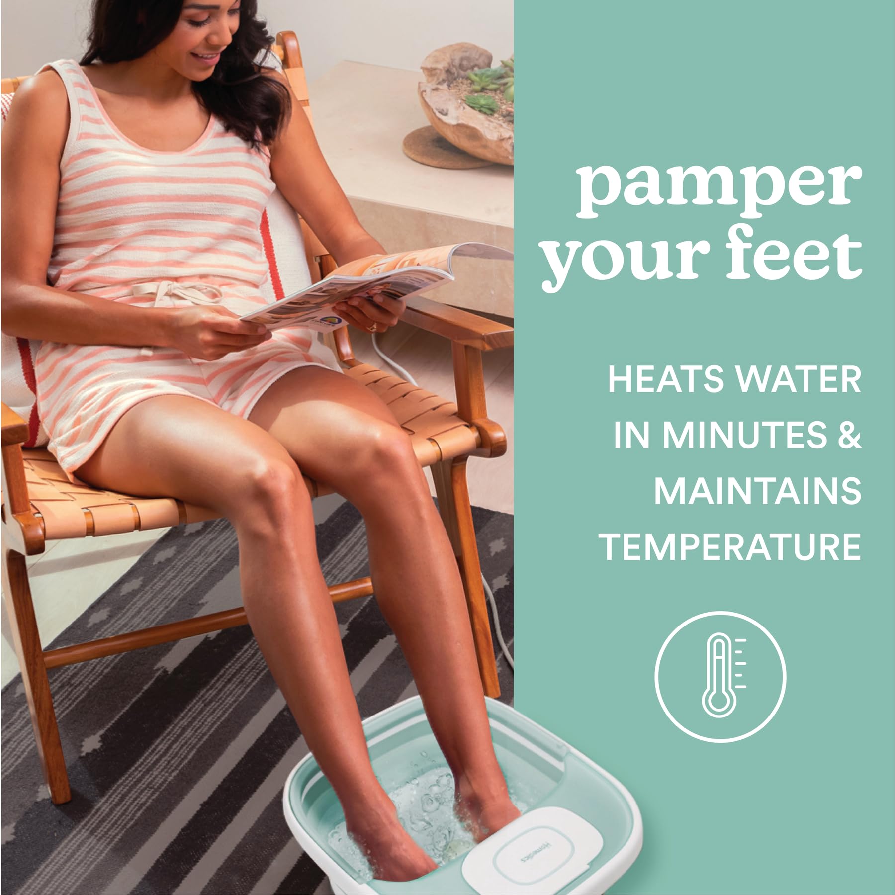 Homedics Smart Space Elite Collapsible Footbath with Heat Boost