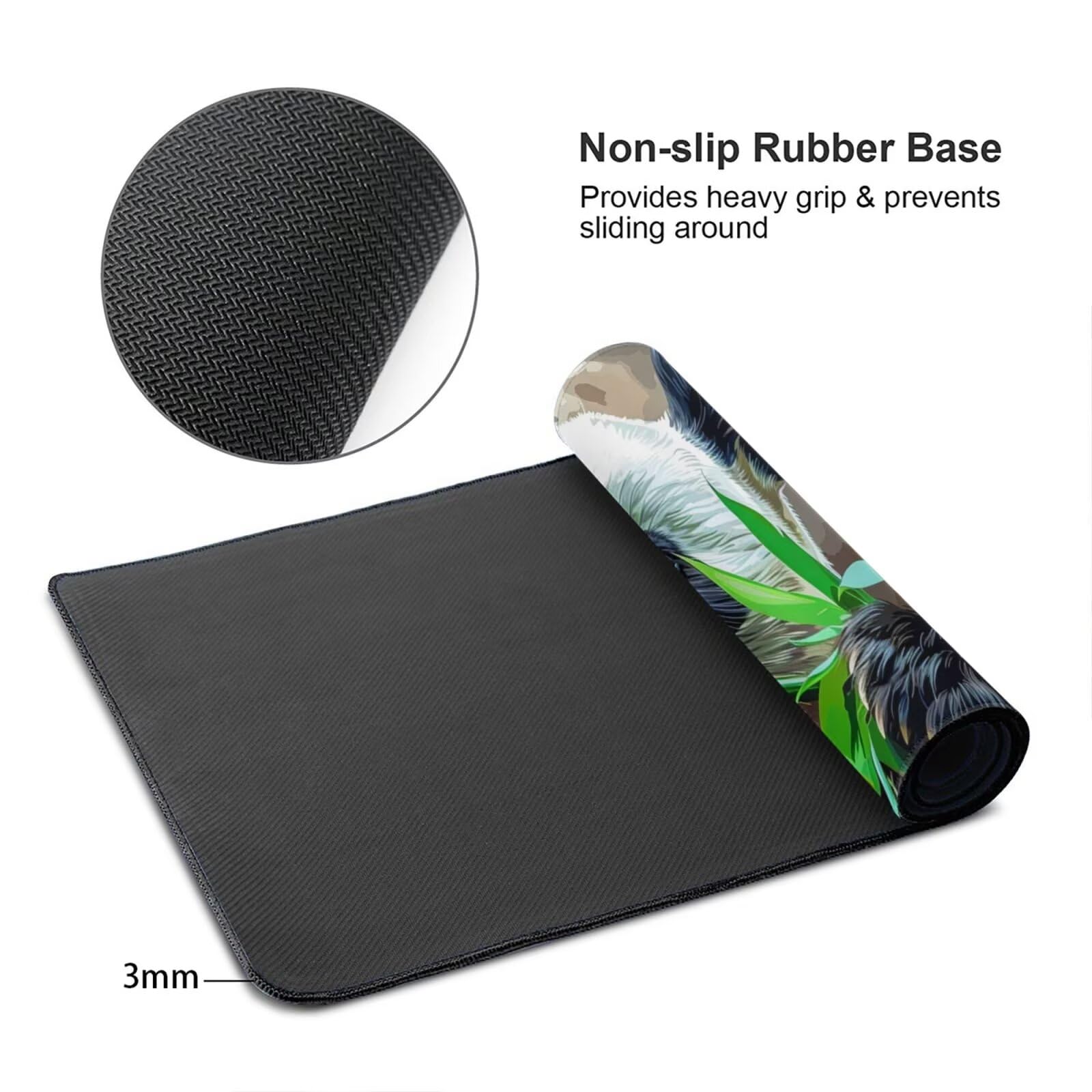 Tappetino Mouse animale Panda gigante tappetino mouse xxl gaming 1200x600x3mm Grande Tappetino per mouse waterproof，superficie prova di versamento e base antiscivolo，casa Ufficio scrivania Decor F62