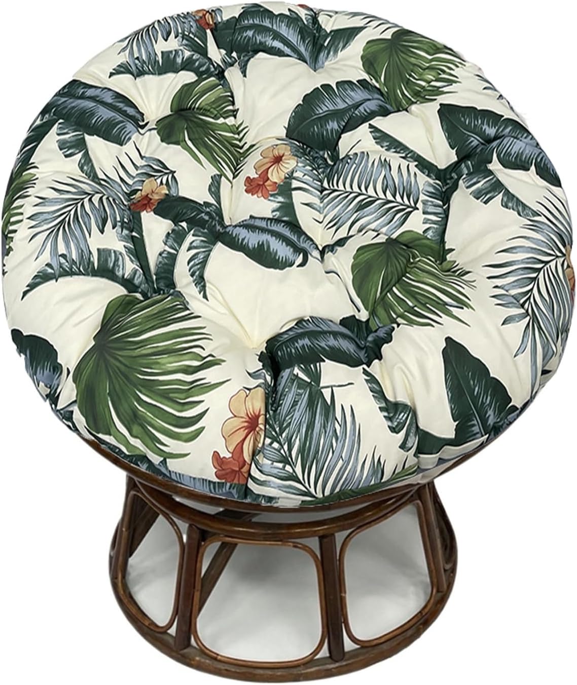 Papasan Chair Cushion Only, Waterproof Fabric Outdoor Papasan Chair Cushion, Soft Thicken Egg Chair Cushion for Round Chair Swing Chair Patio(Hawaii,51 * 51 in)