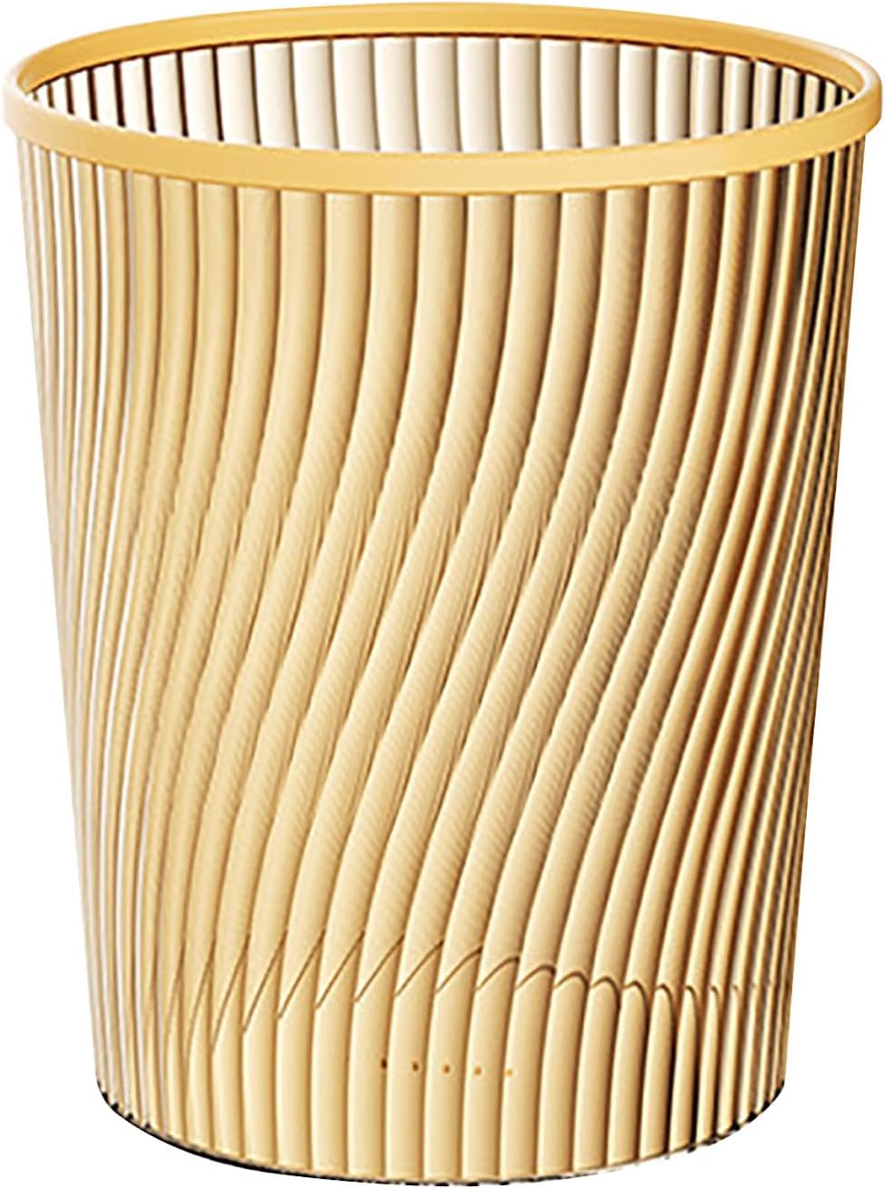 Generico Circular Light Threaded Trash Can-Plastic Waste Paper Basket Bin,Lightweight Recycling Rubbish Bin for Kitchen, Bedroom, Bathroom, Open-Top Garbage Dustbin