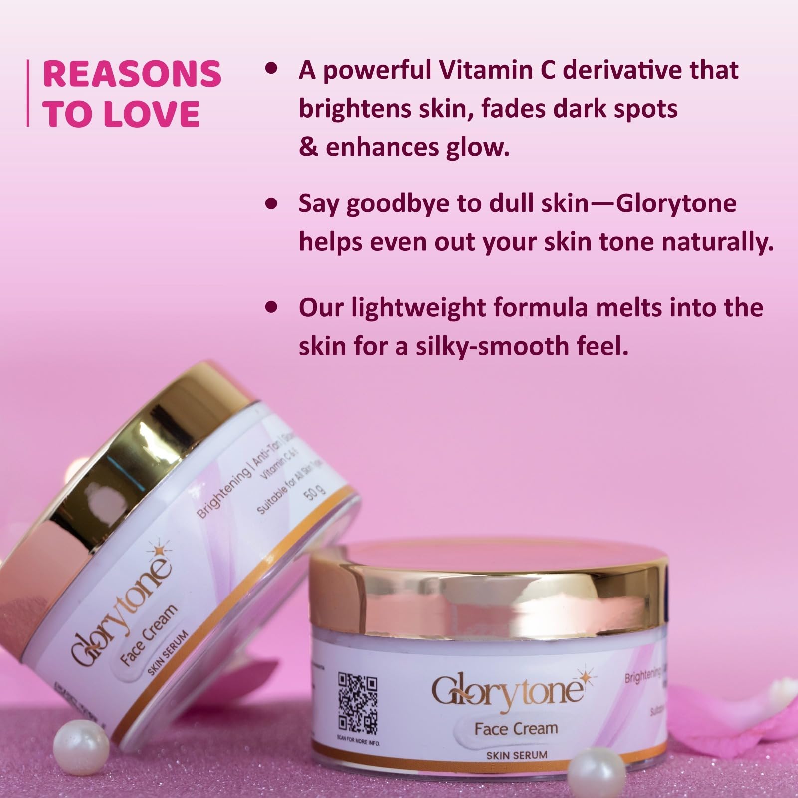 フェイスクリーム Rikron Glorytone Face Cream Skin Serum with Vitamin C & E, Brightening