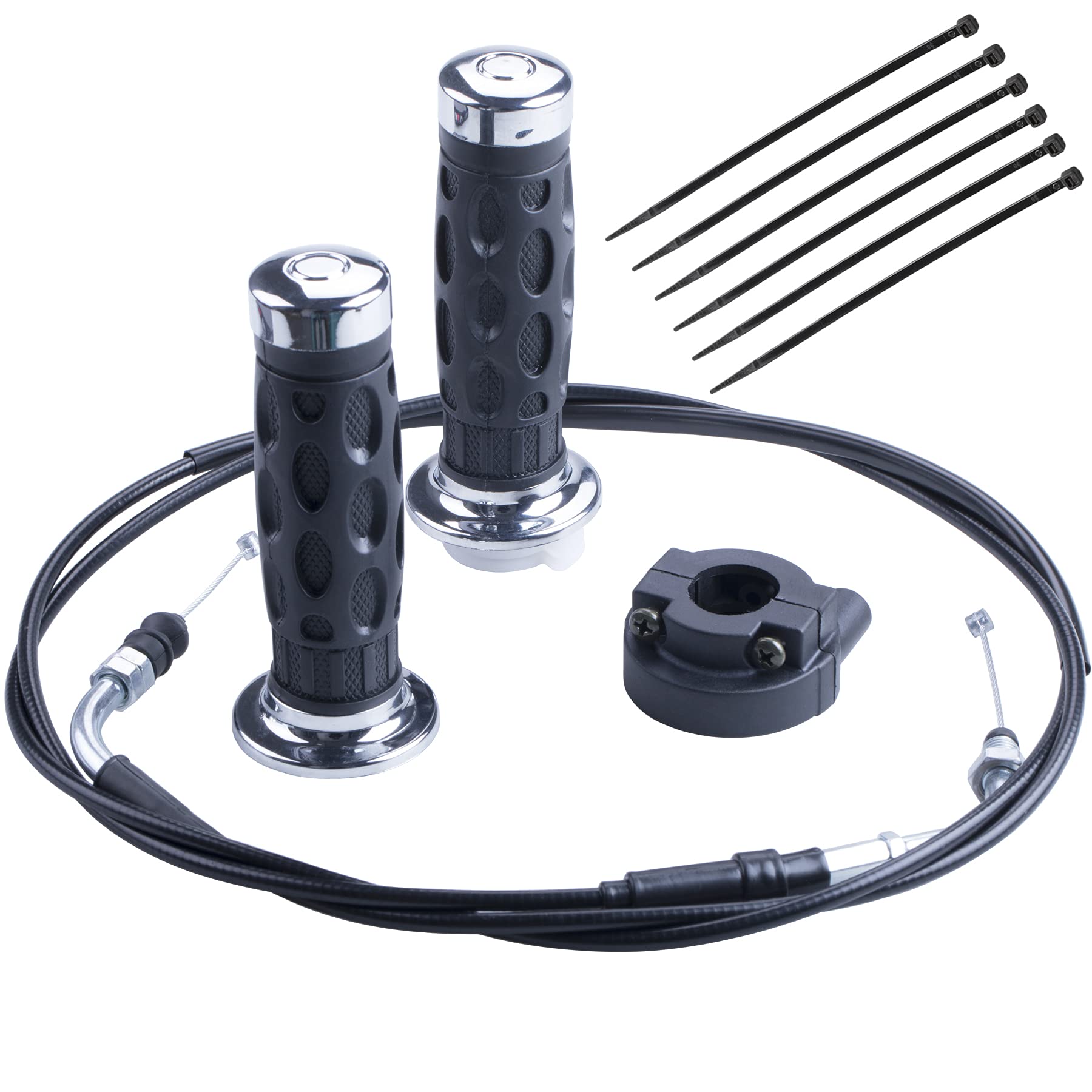 MRELC Throttle Twist Grip Set 7/8" Scooter Throttle Cable Compatible with GY6 50cc 80cc 125c 150cc QMB139 Chinese 4 Stroke Scooter Parts