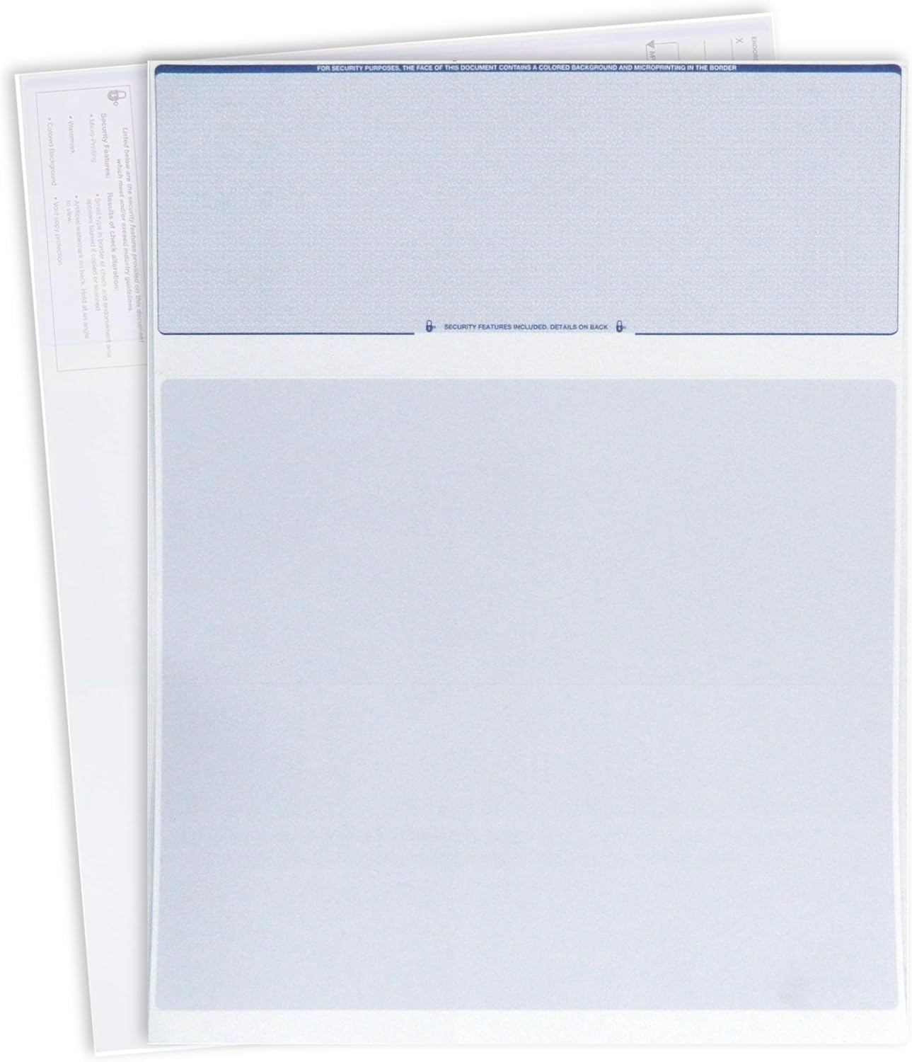 EnDoc Computer Check Paper - 50 Sheets - Business Checks on Top and Stub on Bottom - Security Features & Laser Printer Compatible with Quickbooks Blank Check Stock - Diamond Blue