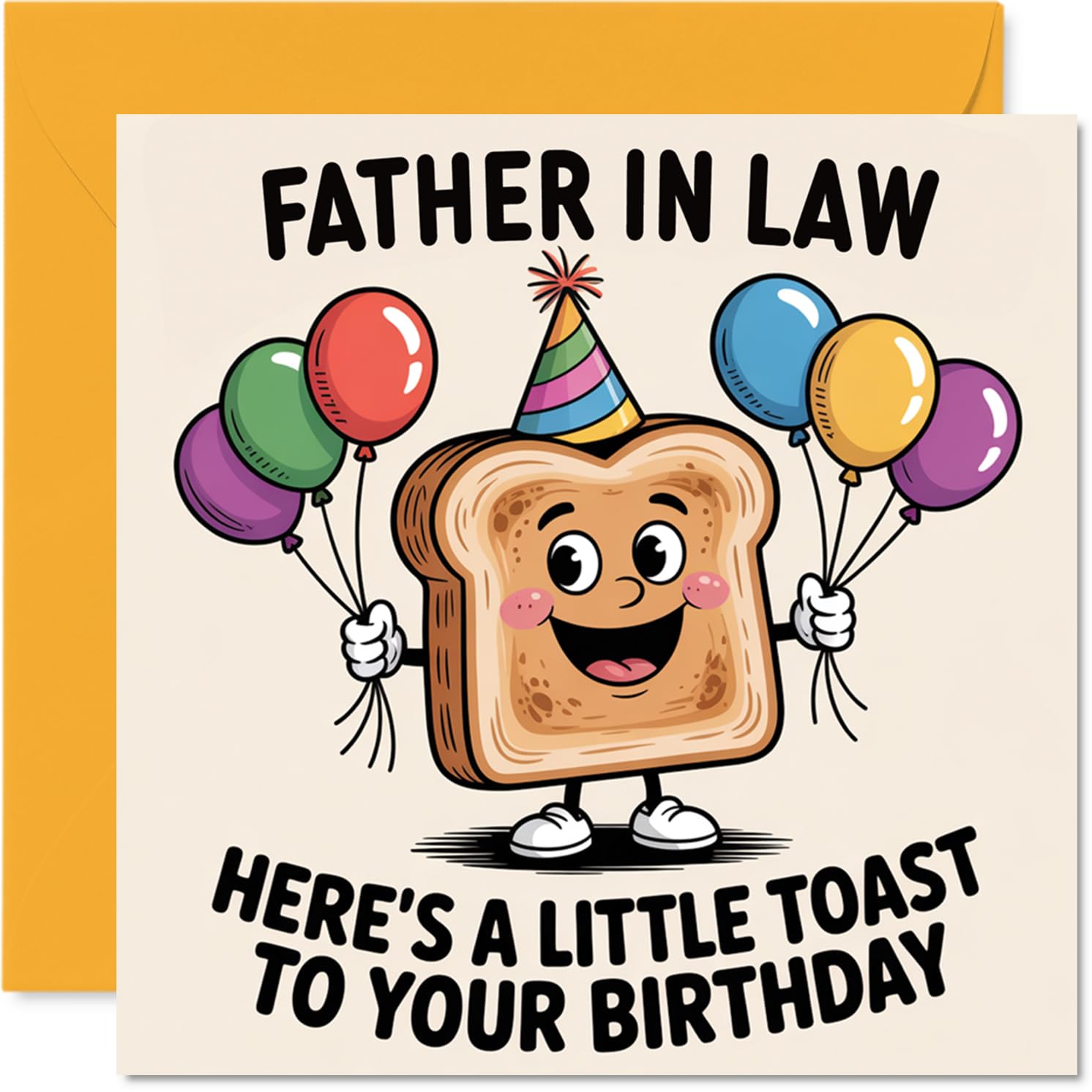 Father in Law Birthday Card - A Little Toast To You - Happy Birthday Card for Father in Law from Son Daughter, 145mm A Little Toast To You Bday Greeting Cards
