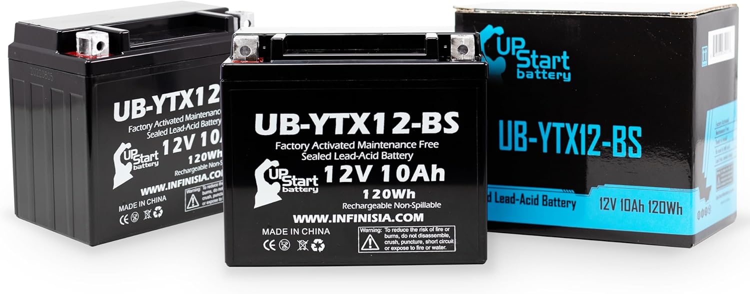 2-Pack Replacement for 2011 Bombardier (Can-Am) DS250 250 CC Factory Activated, Maintenance Free, ATV Battery - 12V, 10Ah, UB-YTX12-BS