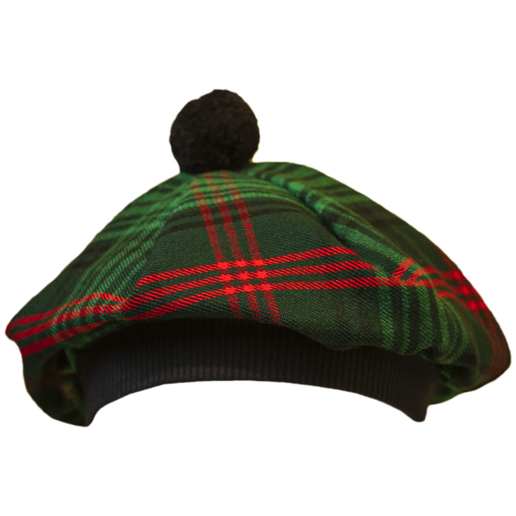 Scottish Tam O’ Shanter Hat Tartan Bonnet Pom Pom Wool Flat Cap One Size