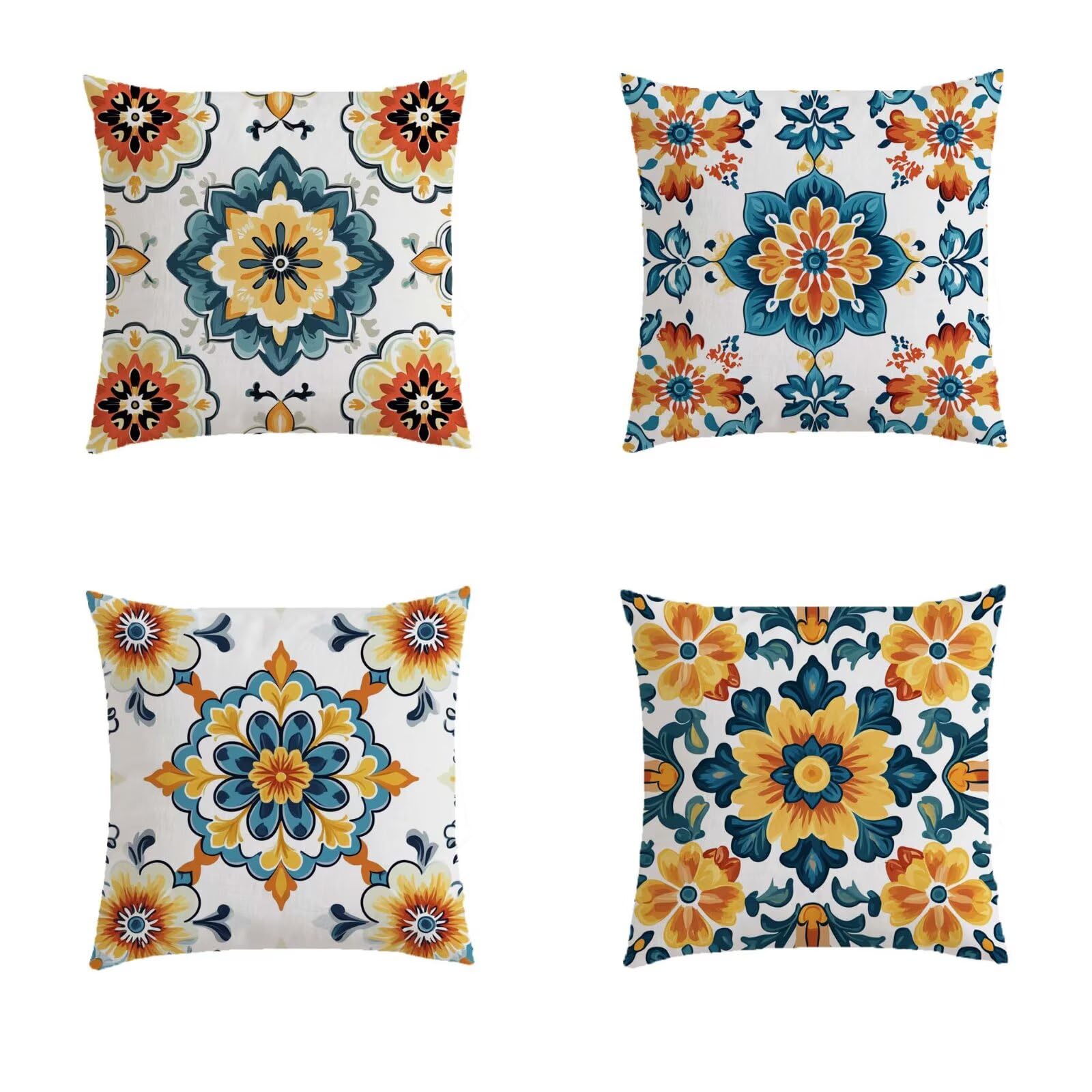 Housse coussin extérieur imperméable 50x50cm salon de jardin lot de 4