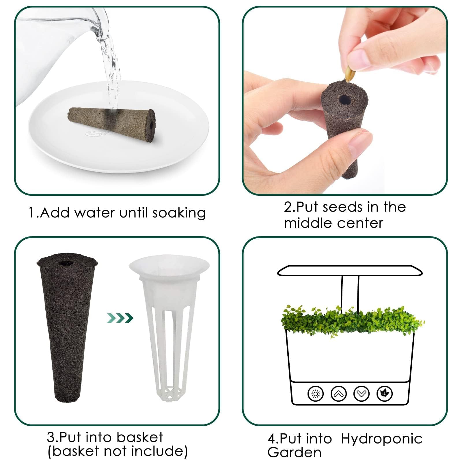 TSKDKIT 30 Esponjas De Repuesto para Cultivo, Esponjas De Crecimiento para Sistema De Cultivo De Plantas, Esponjas De Turba Orgánicas De Repuesto para Jardín Hidropónico Interior