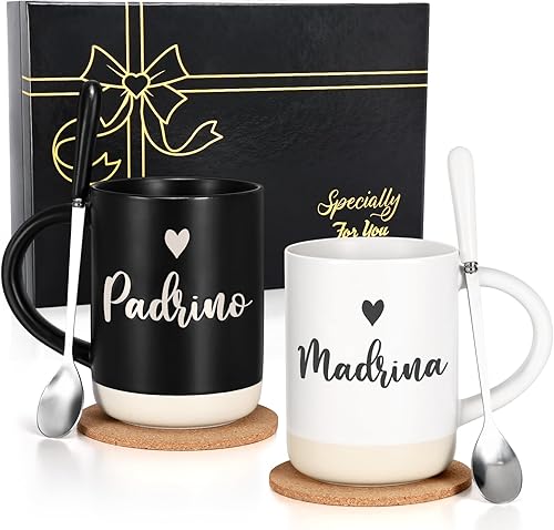 Cabtnca Regalo de propuesta de padrinos, regalo de propuesta de padrinos, tazas Padrino Madrina, regalos de cumpleaños de Navidad para padrinos de