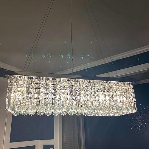 Miniatura 5 de Candelabro moderno de vidrio de gotas para iluminación de techo de Ella Fashion hermosa lámpara de techo con brazos Rectangle Chandeliers 4000watts