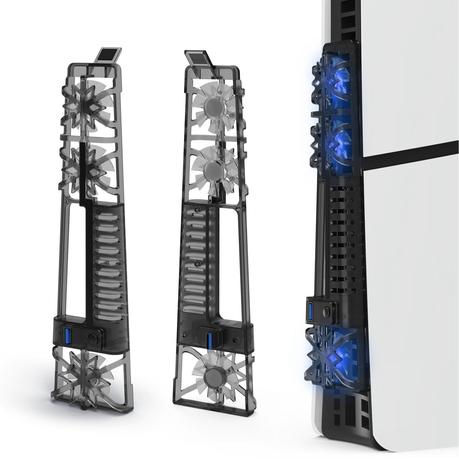 Ventilateur de Refroidissement de Console, Refroidisseur de Console de Jeu à Lumière RVB Haute Vitesse pour PS5 Slim, Port USB 3.0, Maintient la Console en Bon état, Installation