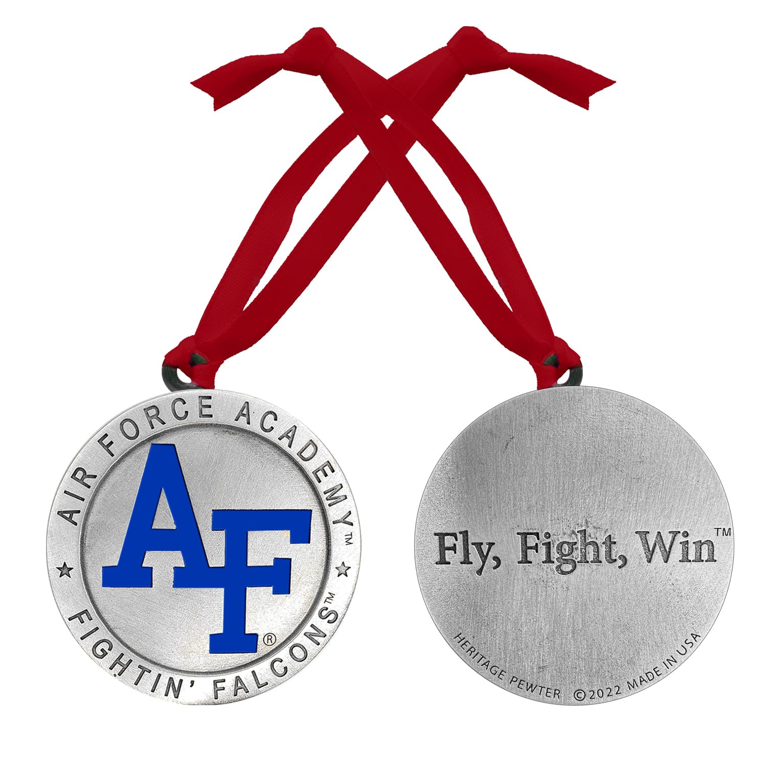 US Air Force Academy Ornament Non-Dated | Hand-Sculpted Christmas Tree Ornament | Intricately Crafted Metal Pewter Alma Mater Inlay