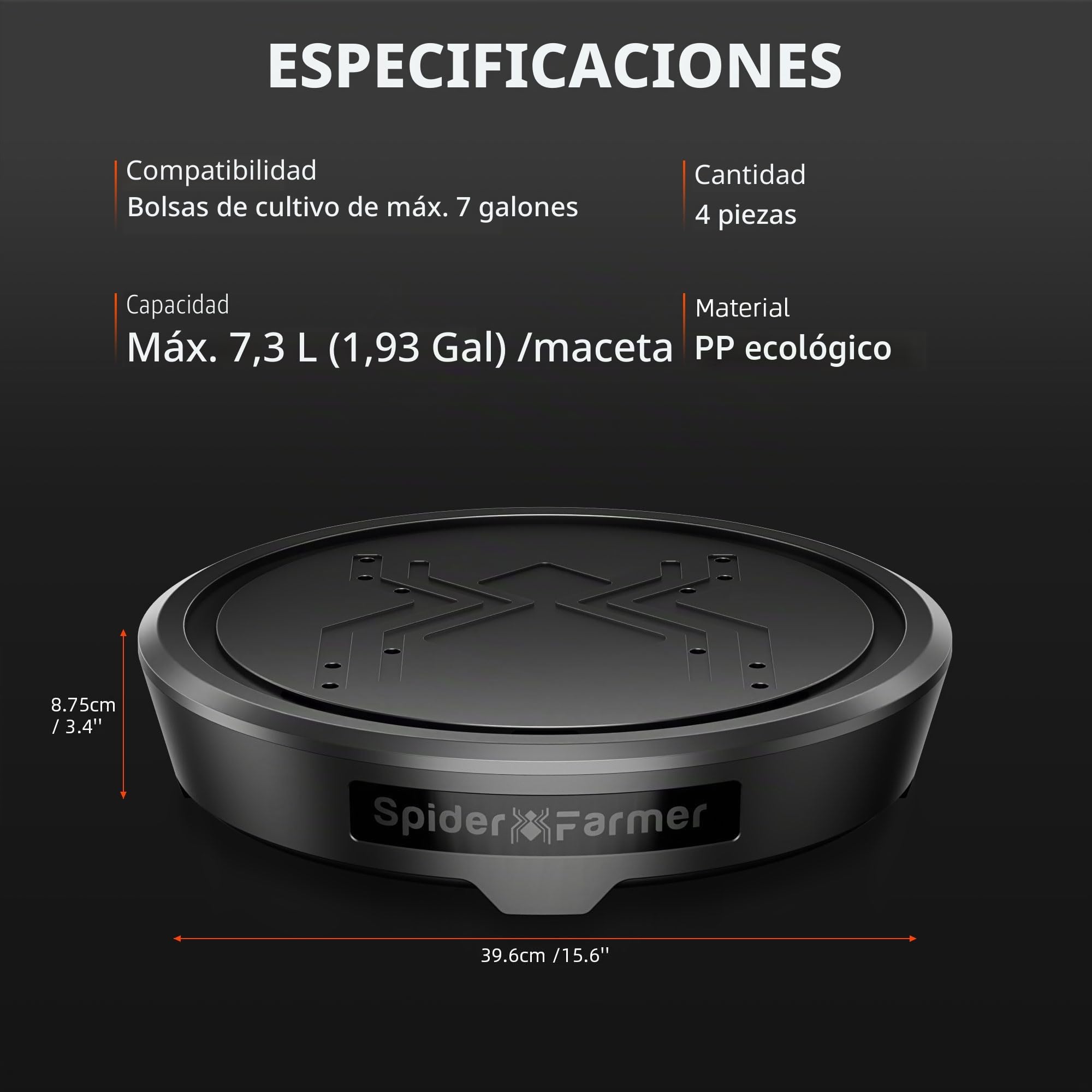 Spider Farmer Sistema de riego automático alimentado por gravedad, paquete de 4 sistemas con depósito de 13 galones y 4 bases de maceta