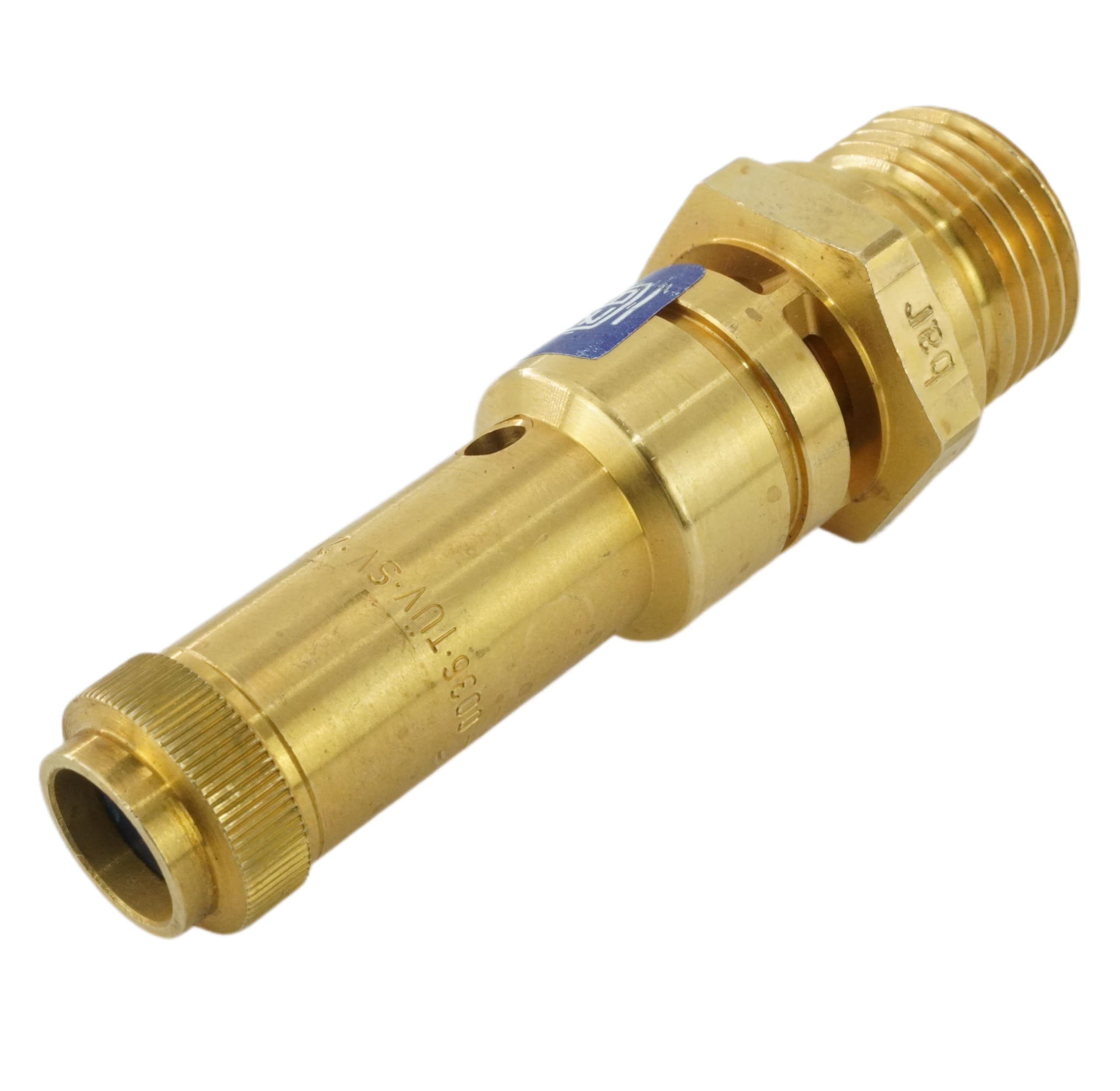 fittingstore - Soupapes de sécurité TÜV (DN8), 6 à 20 bar, soupape de surpression en laiton pour compresseur (filetage : G 3/8", pression de déclenchement : 11 bar)
