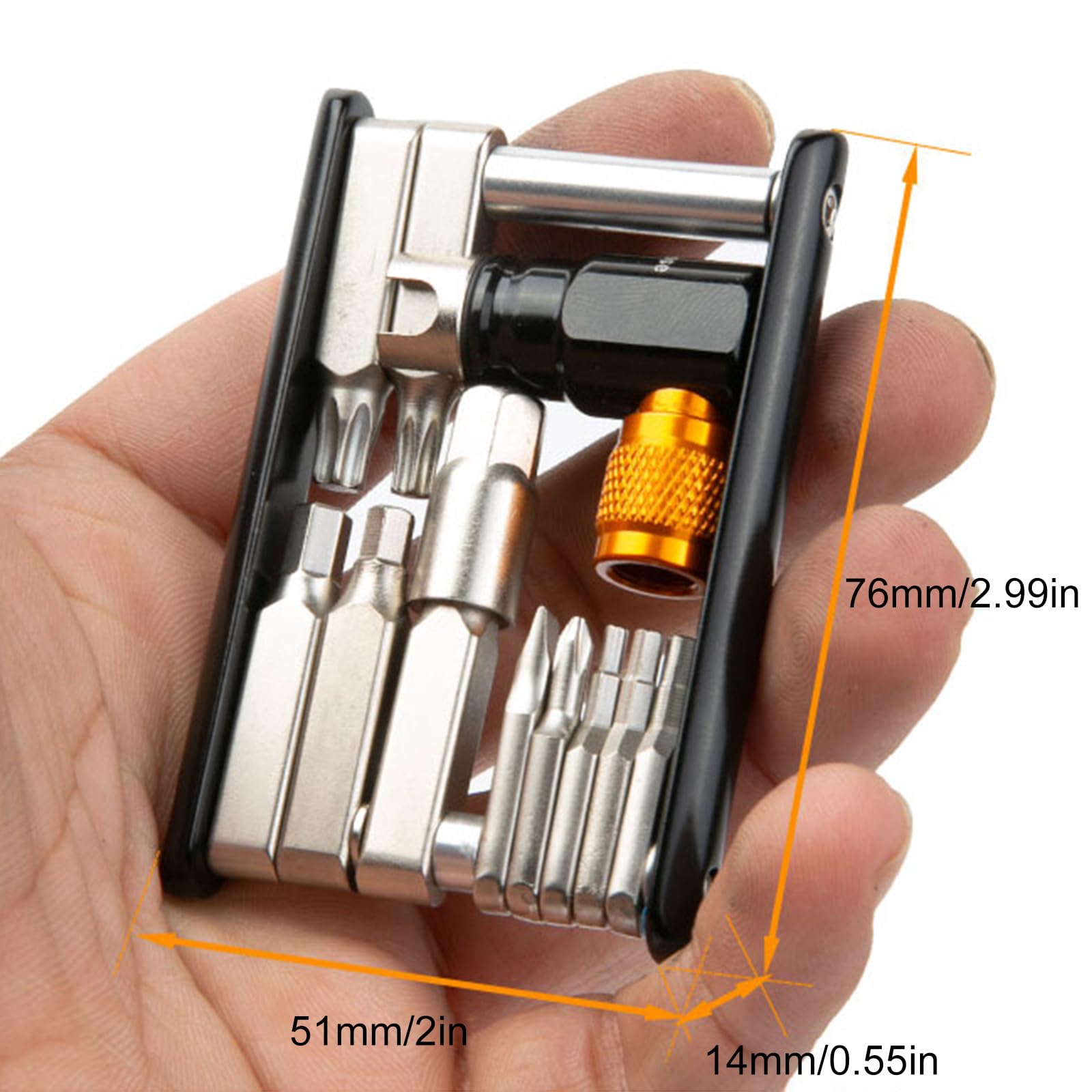 Riparazione pneumatici per bici da Set strumenti per foratura multifunzionali per biciclette Chiavi portatili Attrezzo per meccanico da ciclismo Kit pneumatici per bici con