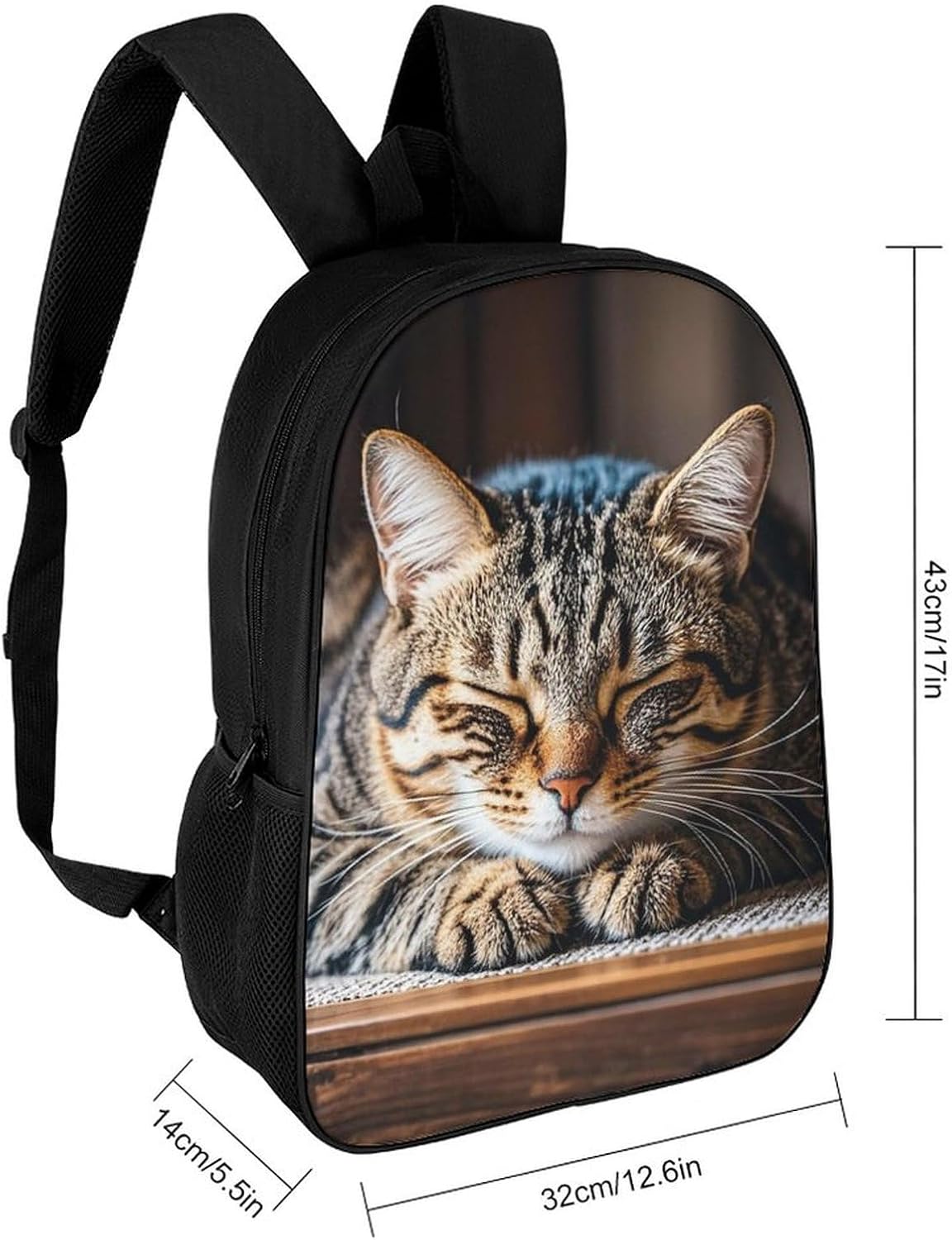 Cat Sleeping Bookbags 17 Inch Aesthetic Laptop Bagpack Casual Travel Laptop Backpack Unisex Aesthetic Daypack for College Work Travel image 2