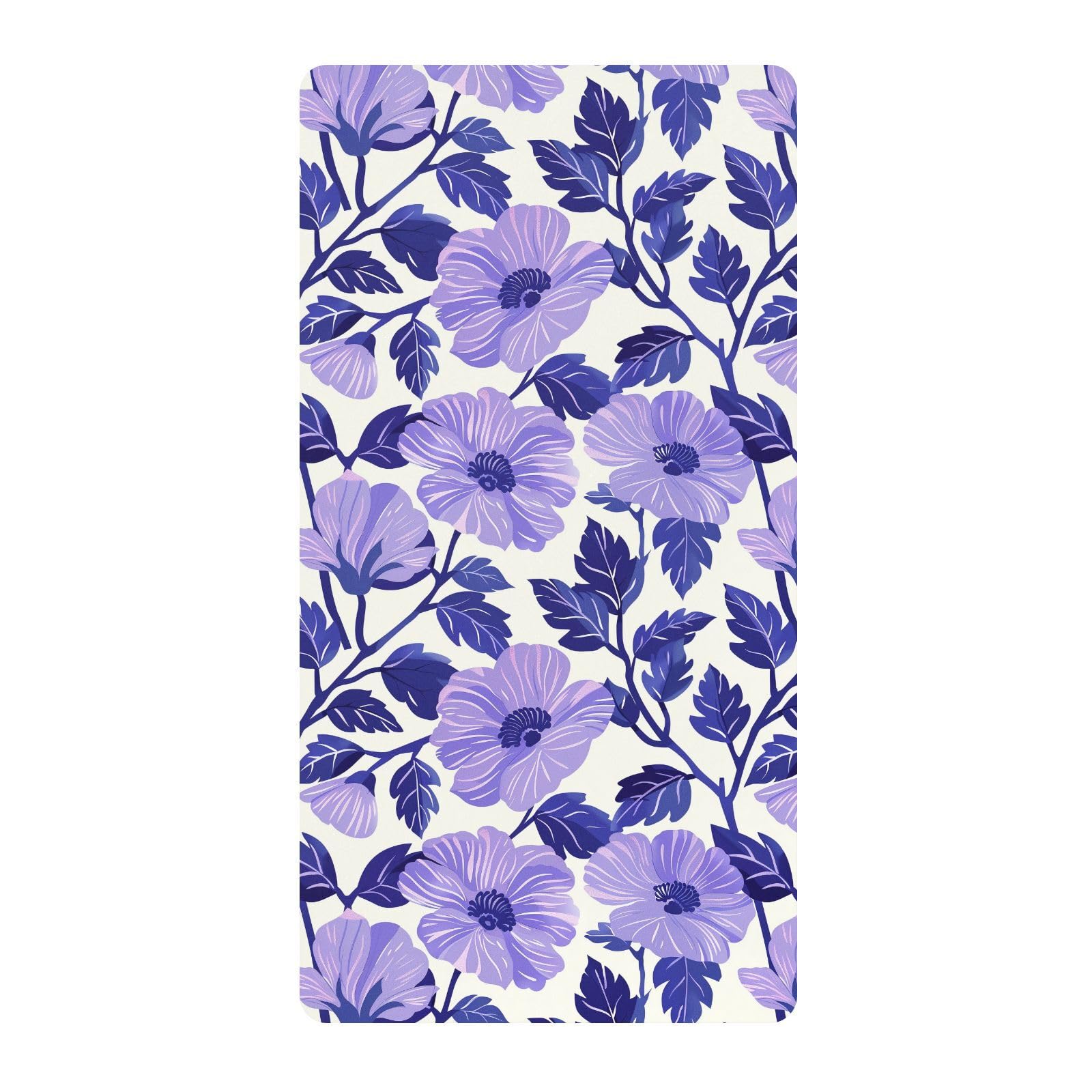 Sábanas de algodón para cuna de bebé, estilo chow chow chow, estampado floral, color morado, colchones para guardería, 1 paquete de forros para cunas de ni?o, 52 x 28 pulgadas