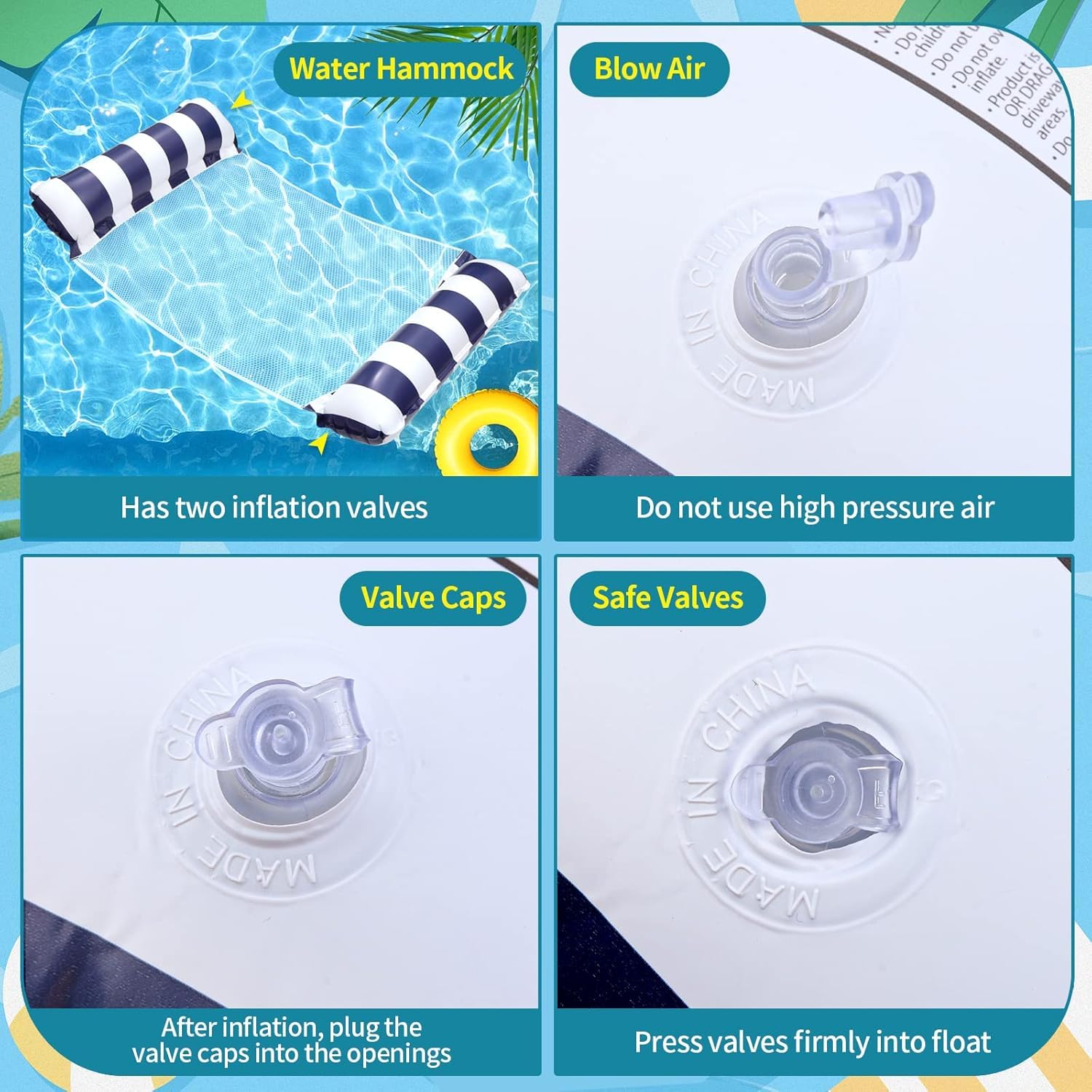 X2 Hamaca Piscina Flotante o Colchoneta Rejilla Piscina. Tamaño para Adultos. Hinchable Piscina. Flotadores 4 En 1 De Uso Múltiple para Natación, Estirar, Descanso, Diversión.