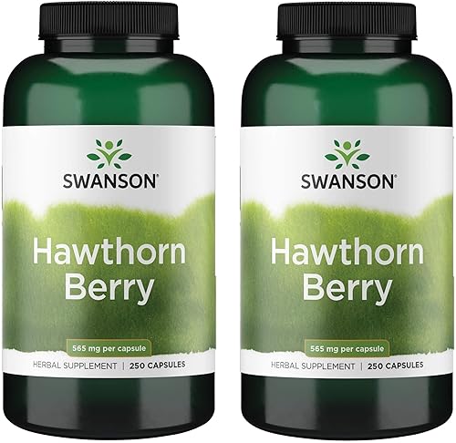Swanson Suplemento de bayas de espino - Flavonoides antioxidantes (250 cápsulas, 565 mg cada uno) paquete de 2