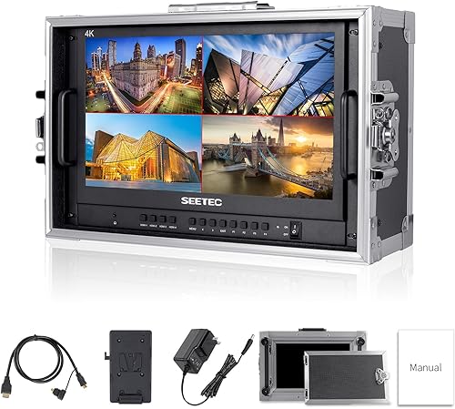 SEETEC Monitor de producción de 15.6 pulgadas ATEM156-CO 4K entradas de salida HDMI Quad Split Display 1920 x 1080 Full HD Transmisión en vivo