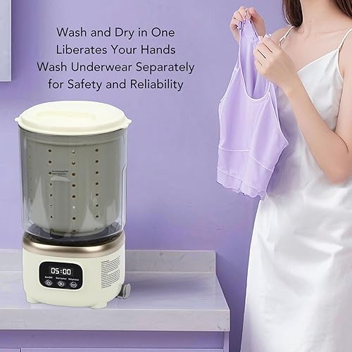 Miniatura 4 de Fockety Lavadora portátil, mini lavadora inalámbrica recargable de 2 litros con opciones de luz giratoria y azul roja, para viajes, apartamento,