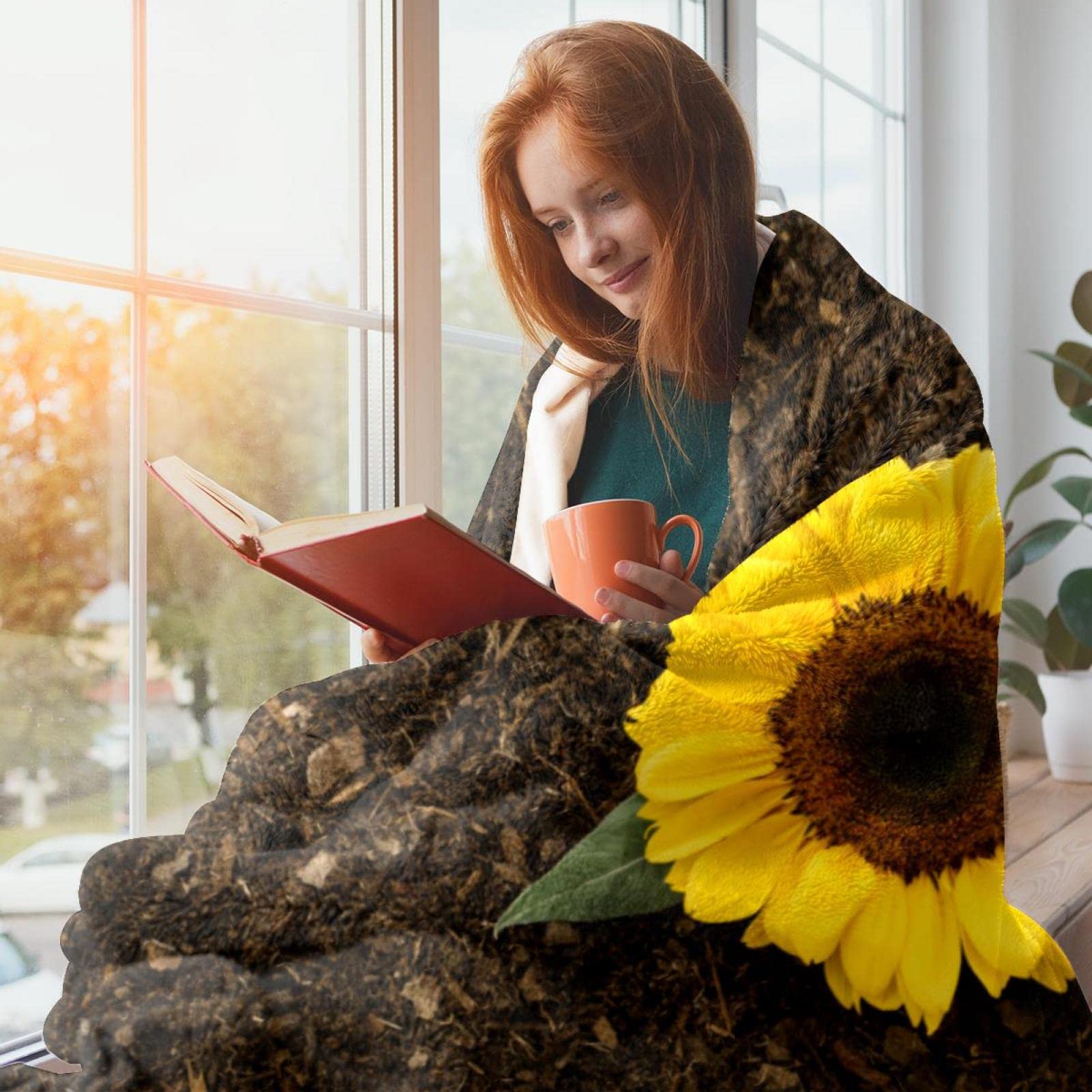 Sonnenblumen Überwurfdecke – Weiche Flanell-Decke, Verschiedene Größen, Für Couch, Bett & Deko