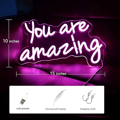 Miniatura 9 de Vinray Letrero de neón de Sweet 16, letrero de neón rosa para decoraciones de fiesta de cumpleaños de 16, regalo perfecto para ceremonia de mayoría