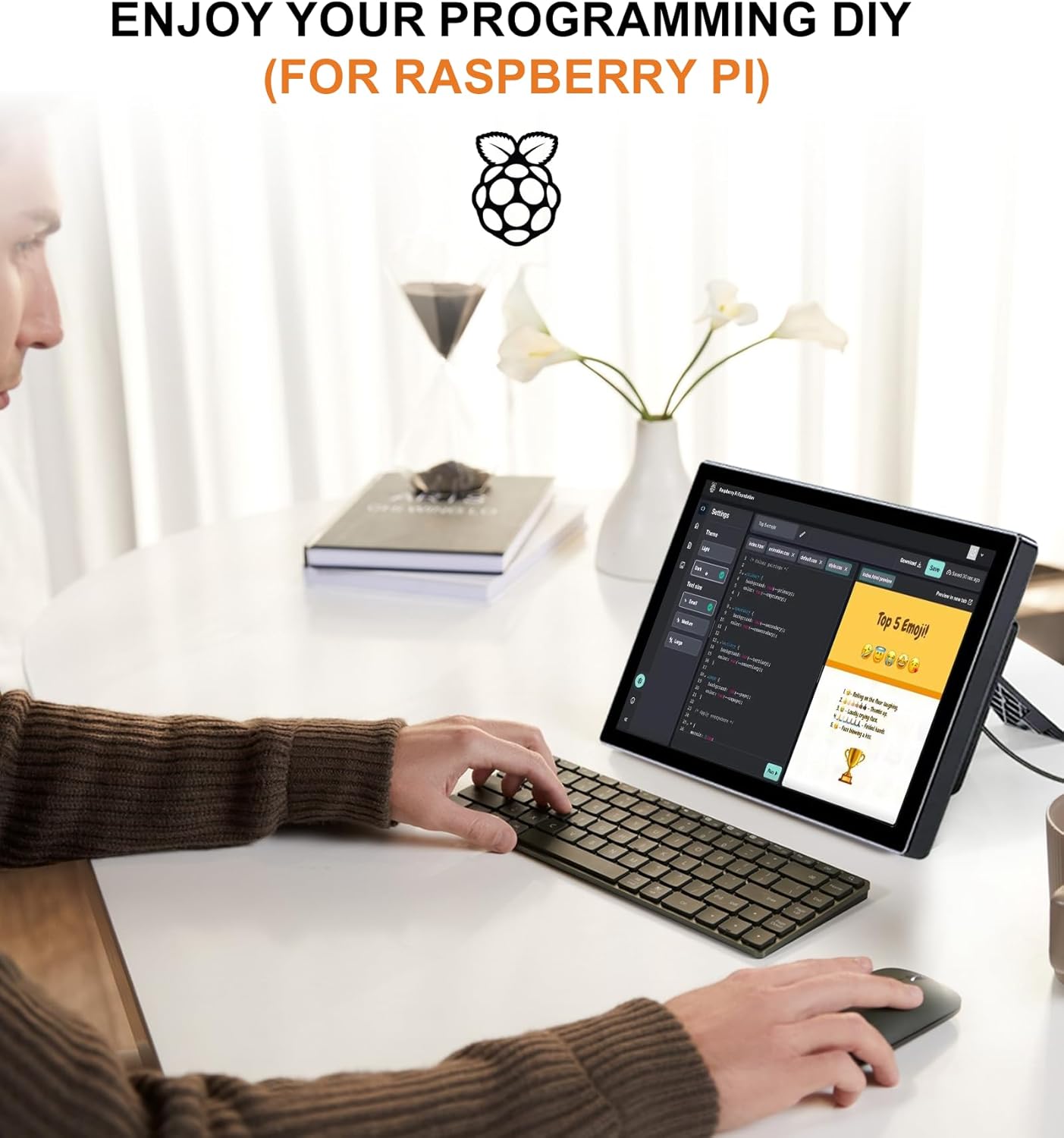 Gallagher 7 Inch Touch Screen Monitor for Raspberry Pi,1920 * 1080 Touchscreen Display with Case 5 Point IPS Portable Touchscreen Monitor with HDMI Dual-Speaker for Raspberry Pi 4B/3B+/3B/B+ Jetson