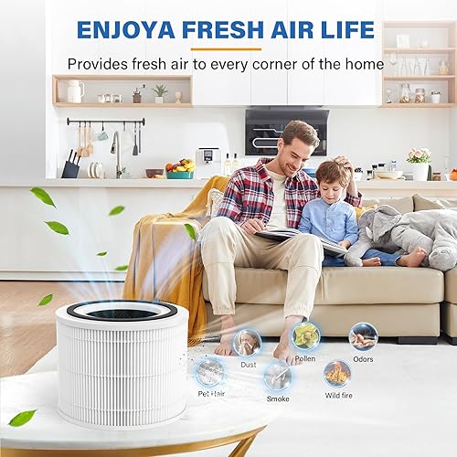 Miniatura 3 de 14 filtros HEPA de repuesto compatibles con purificador de aire Puro 240, reemplazo de filtro de sistema de filtración 3 en 1, HP-14 con filtro de