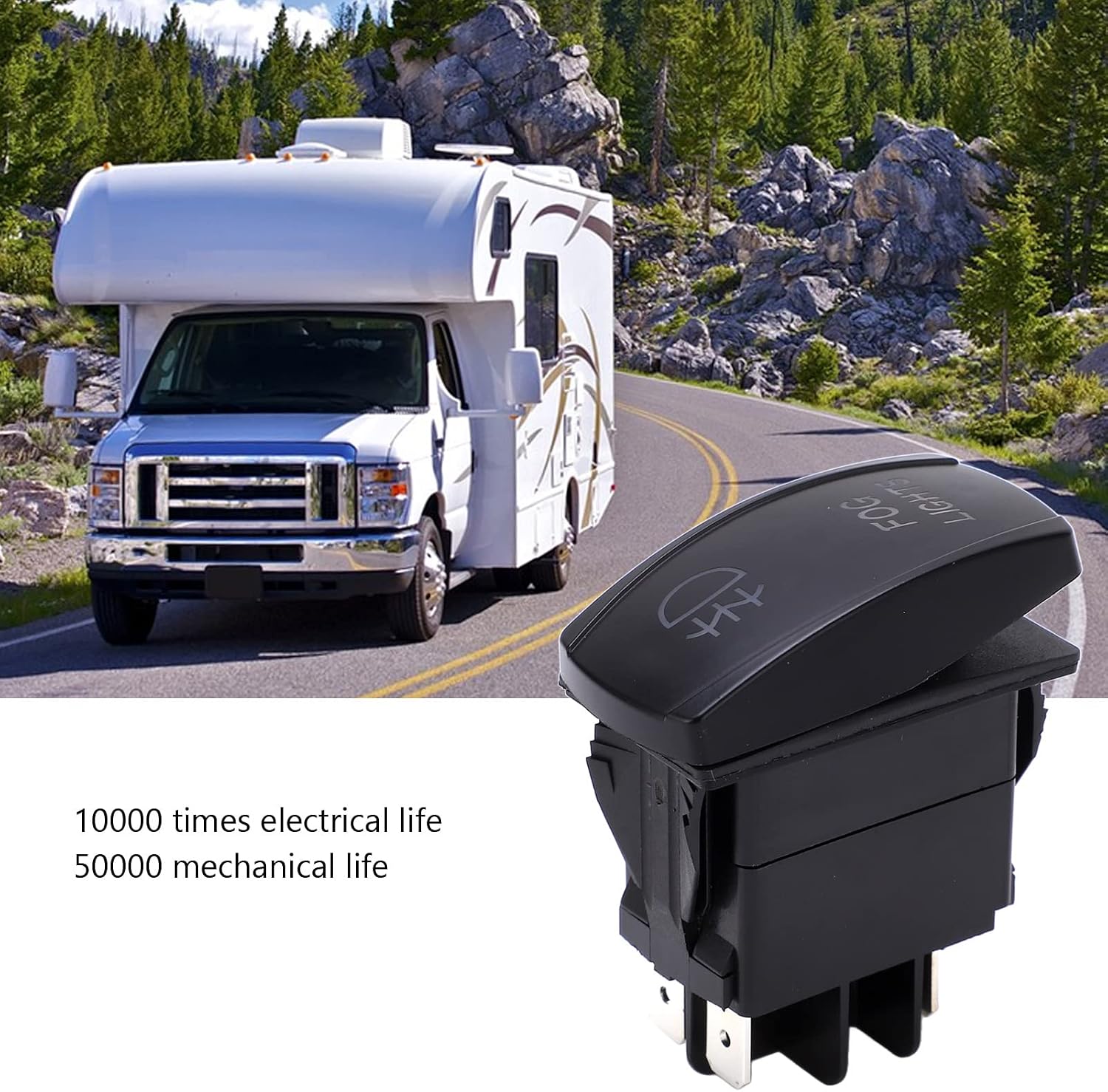Rocker Switch, Heat Resistance 50000 Mechanical Life Preservative 10000 Electrical Life Boat LED Switch for Automobile for Yacht for Boat, Popular