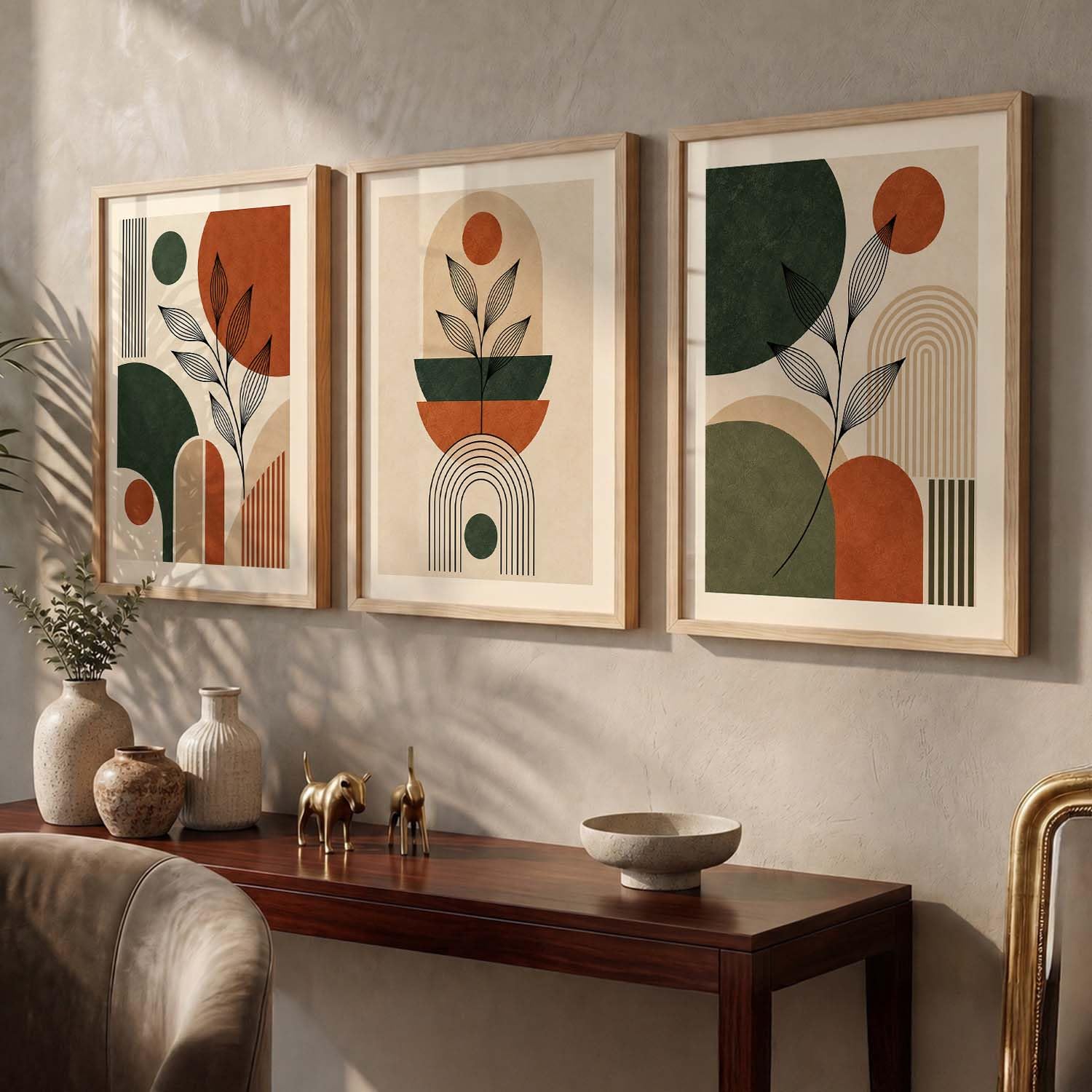 BOHO Floral Wall Art - 3 Framed Prints -6 BOHO Floral Wall Art - 3 Framed Prints -6