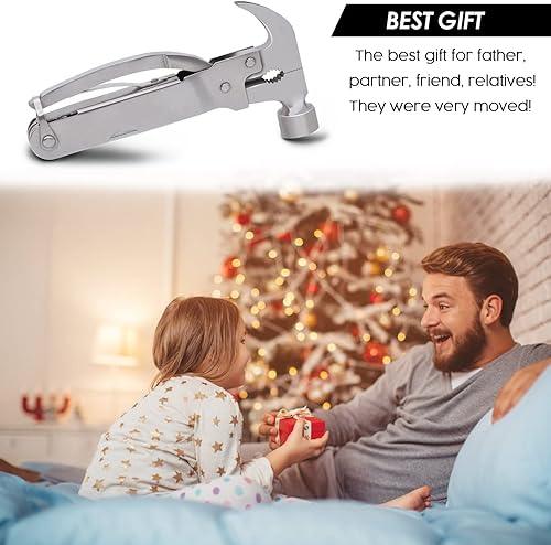 Miniatura 5 de Regalos para el día del padre para papá de hija hijo BEST DAD EVER Hammer multiherramienta accesorios de campamento 12 en 1 bolsillo