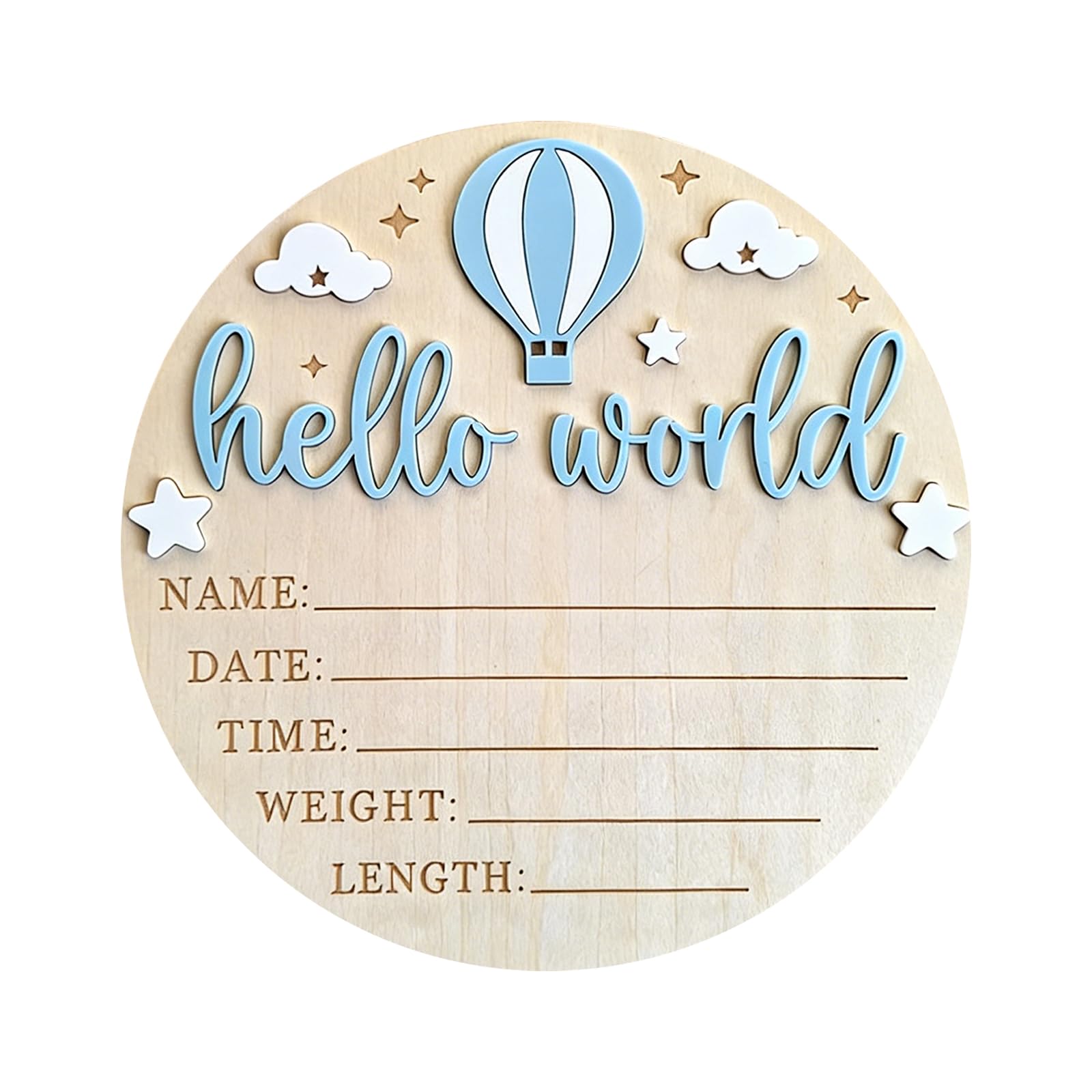 Tsophreniq Multipurpose Infants Memory Plaques Features Star Balloons and Pastels Color Individualized Infant Artifact