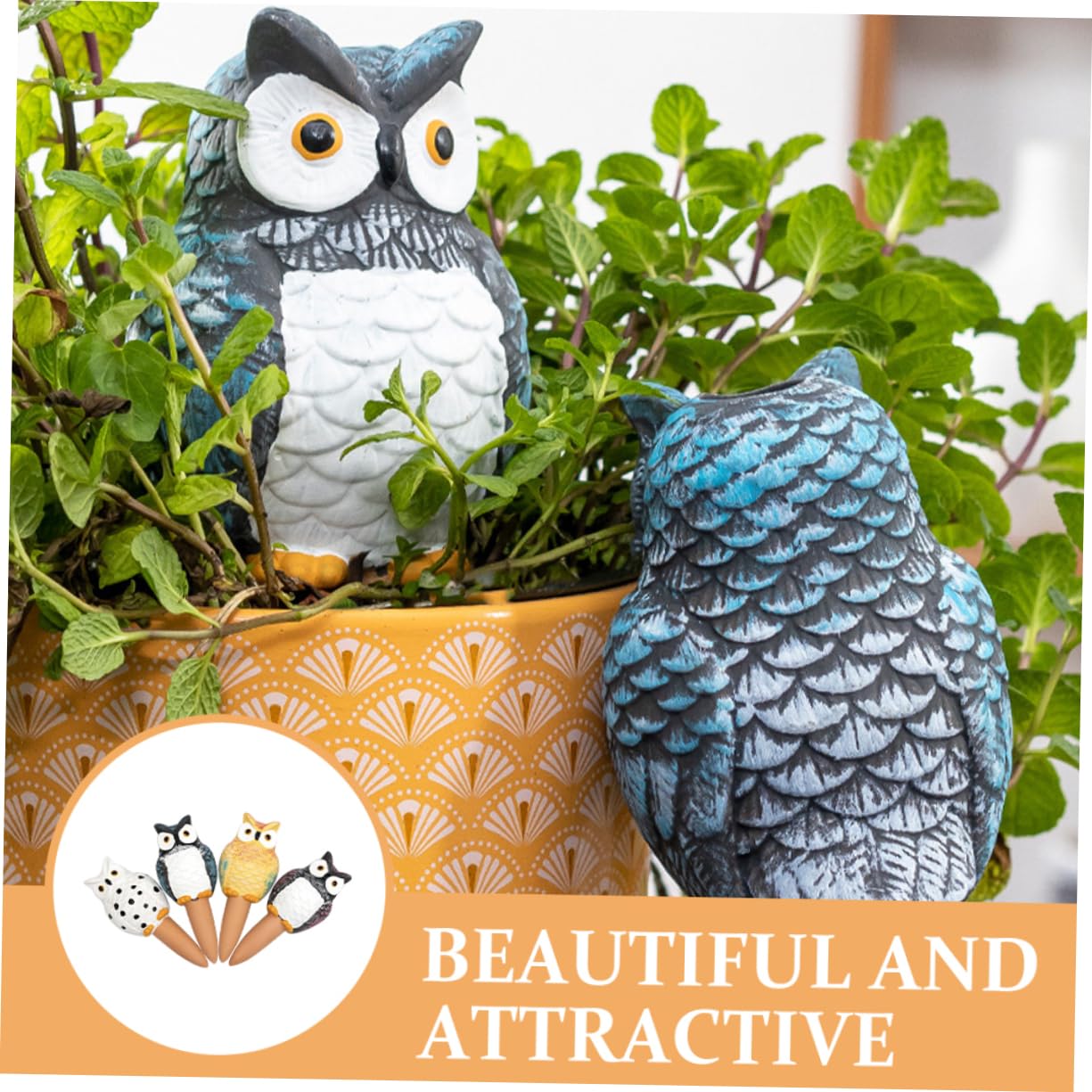 Toddmomy Arroseur Automatique pour Plantes Hibou 210ml, Lot de 4