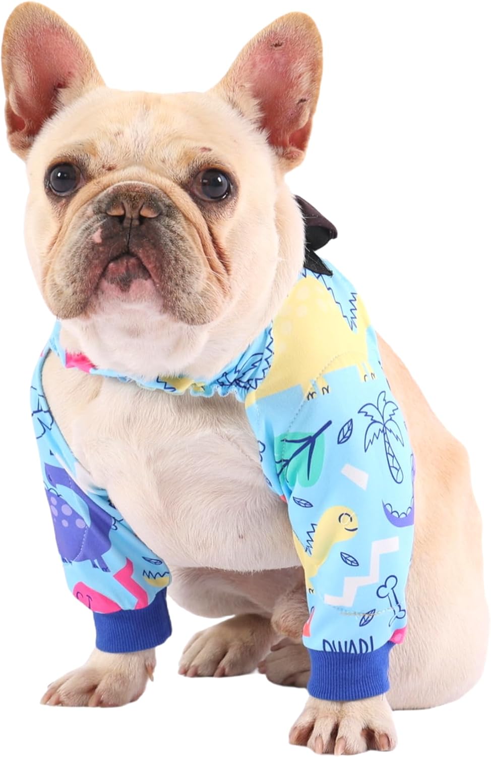 PetWarm Dog Recovery Sleeve Two-Leg, Dog Leg Sleeve, Prevents Licking or Biting, Secure Straps Avoid Slipping, Dinosaur Print for Photos, Great for Indoor Rest and Outdoor Activity, Blue, XL