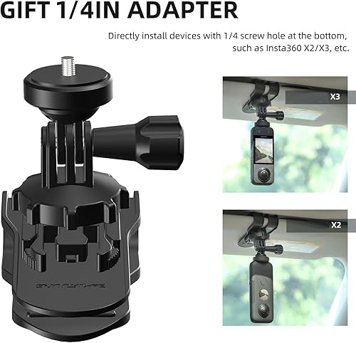 Miniatura 3 de Car Sun Visor Clip Mount Quick Release Clip Mount Compatible with GoPro Hero 12, 11,10,9,8,7, Session,APEMAN, Xiaomi Yi, SJCAM, DJI, Insta 360 and