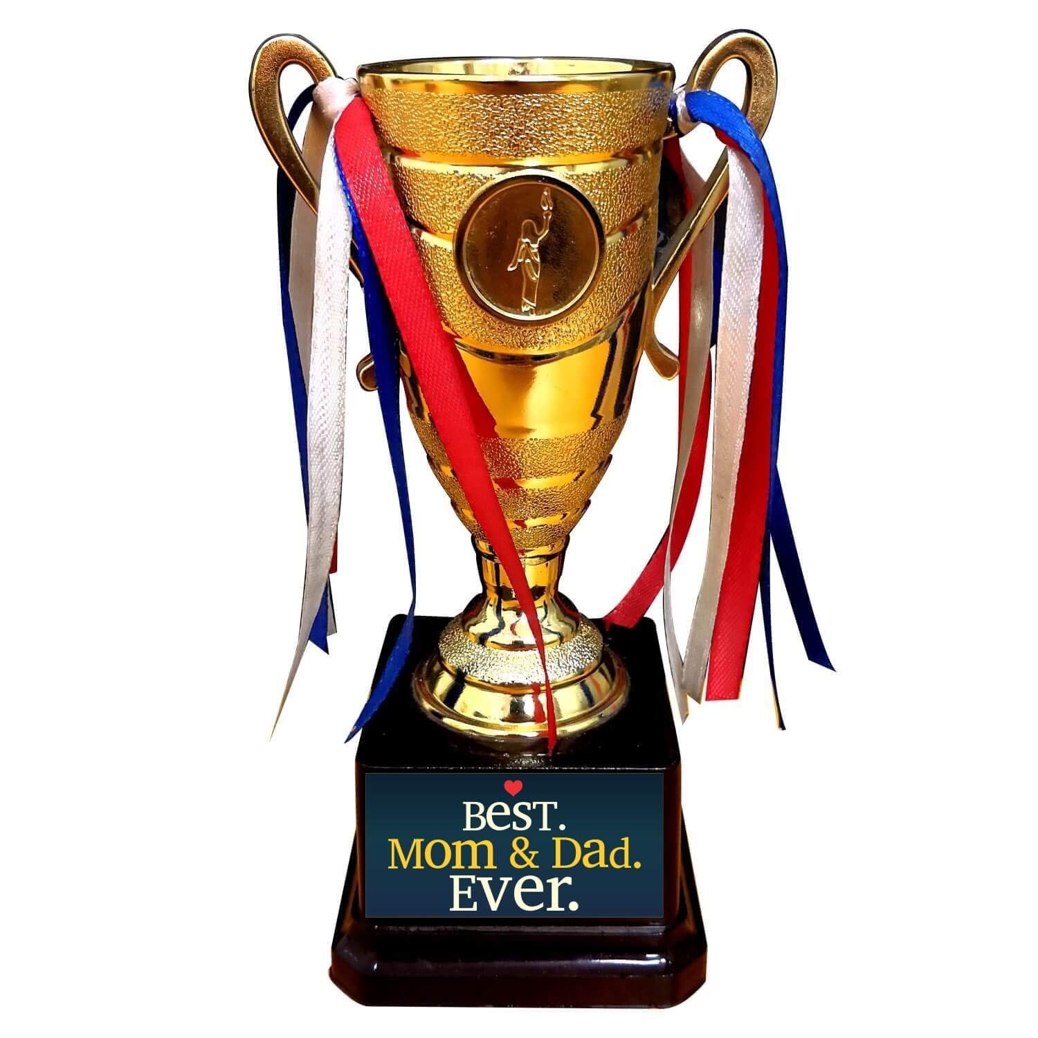 Yaya Cafe Mothers Day Best Mom and Dad Ever Printed Champions Award Trophy Birthday - Golden, Alloy (B085NKMDJV) Amazon Price History, Amazon Price Tracker