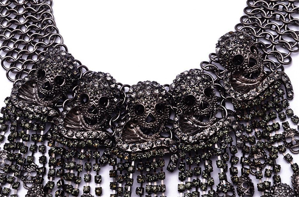 Jewelry Womens Vintage Carnival Smiling Skulls Collar Necklace