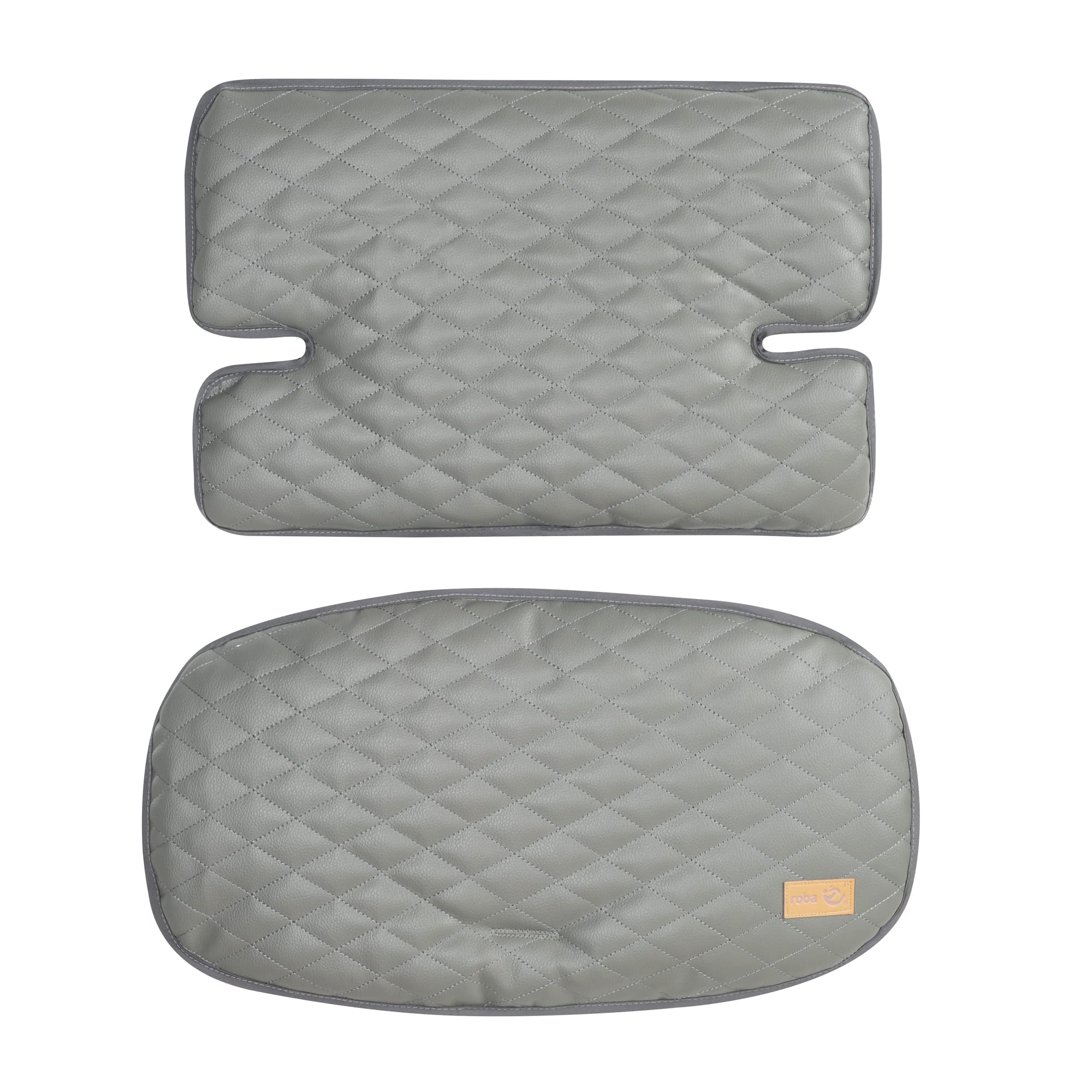 roba Sitzverkleinerer Sit Up Luxe - 2-teilige Hochstuhleinlage Stone gesteppt - Sitzkissen Sit Up Treppenhochstühle, AUR 100% Polyester, Dunkelgrau
