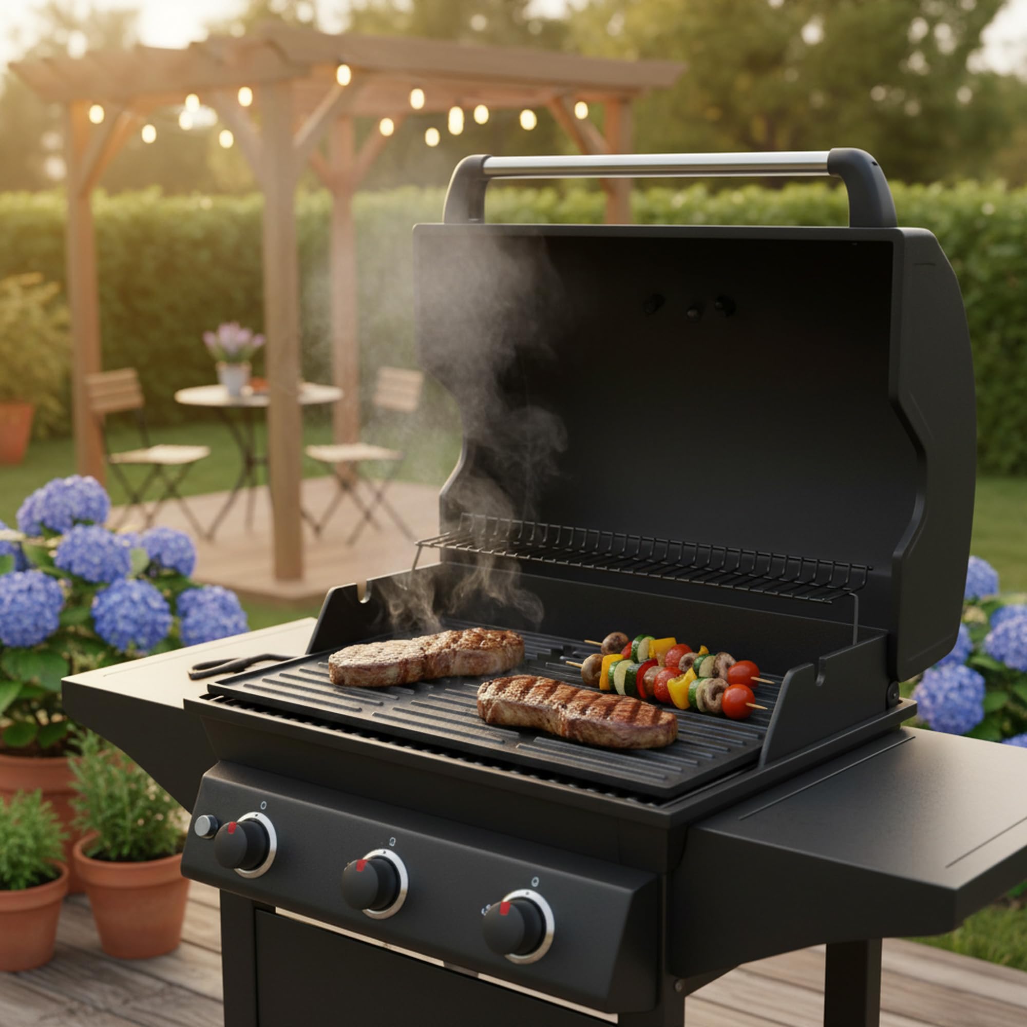 BBQ-Toro piastra griglia in ghisa 44 x 24,5 cm | piastra reversibile, smaltata | può essere utilizzata su entrambi i lati | adatta per BBQ, griglia a gas, griglia a carbone