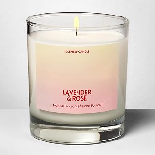 Generic Lavender & Rose Scented Candle | Scented Candle Gifts for Women | Soy Candles for Home Scented | Aromatherapy Candle in Black Jar | Unique Birthday Gifts for Women, Chroma, AT0001