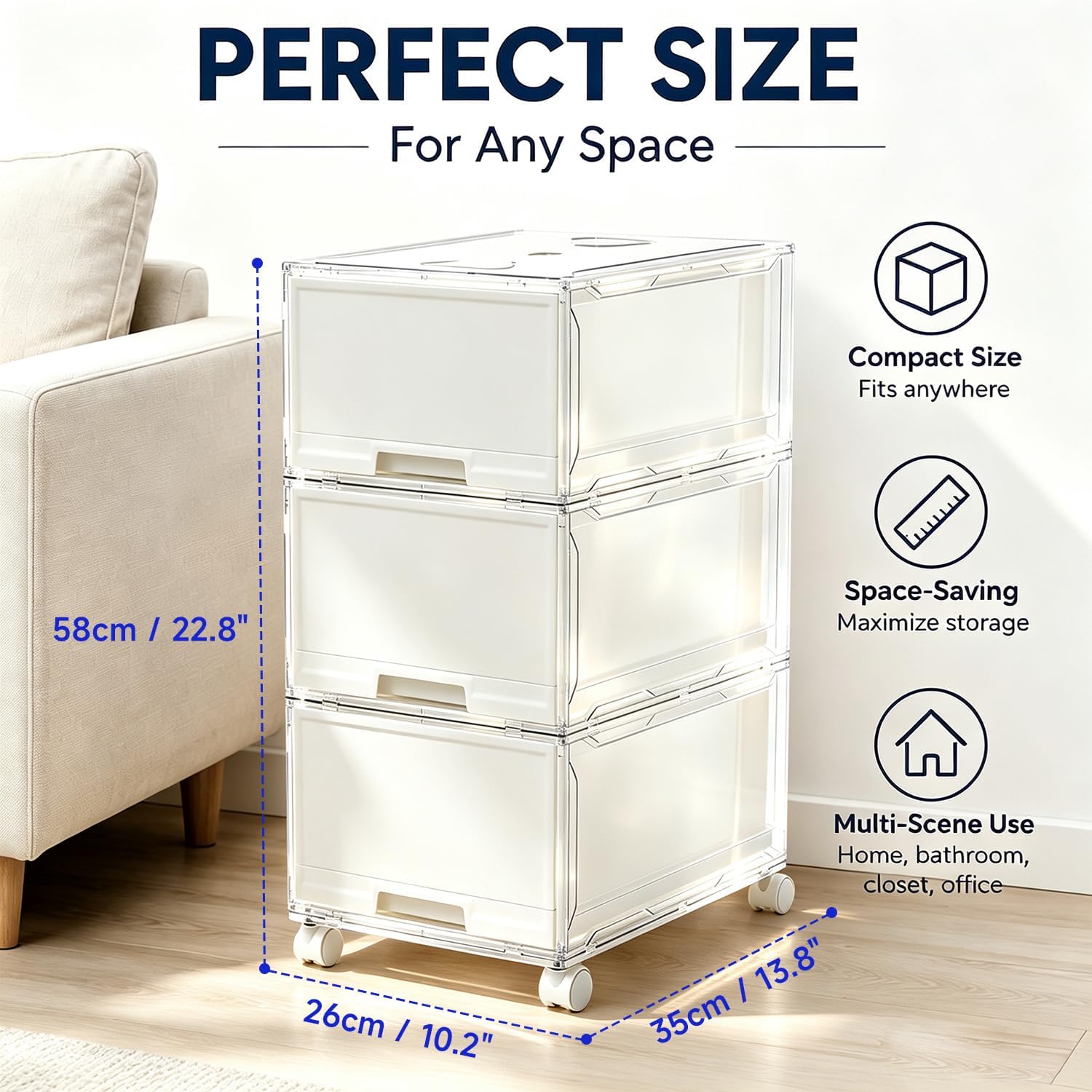 Gudemay Cajonera con ruedas, sistema de organización modular