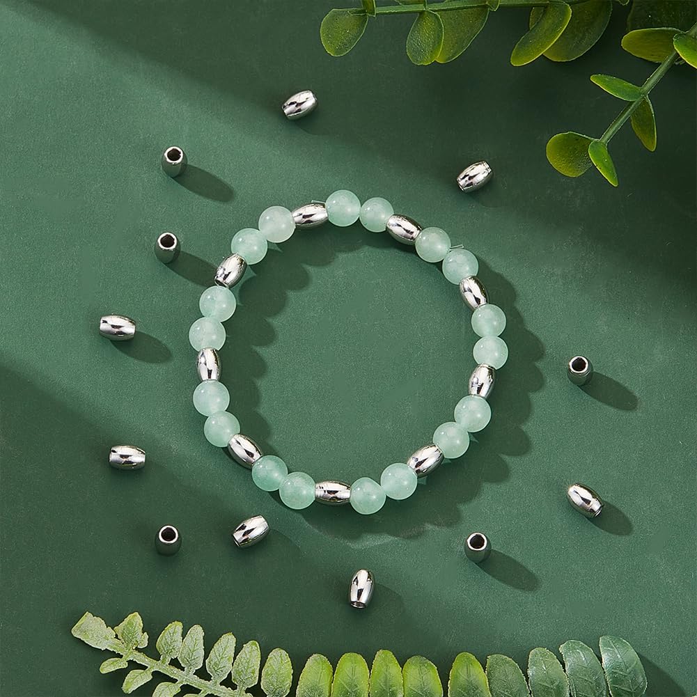 UNICRAFTALE About 50pcs 6mm Barrel Spacer Beads 2.5mm Hole Stainless Steel Loose Beads Metal Beading Spacers Smooth Surface Beads Finding for DIY Jewelry Making Stainless Steel Color - Image 4