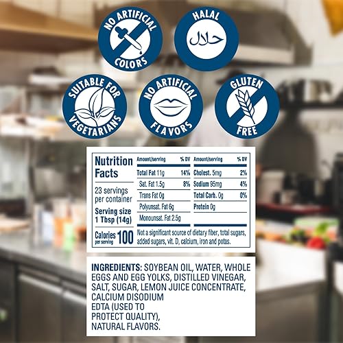 Miniatura 8 de Best Foods Botella de mayonesa real hecha de plástico 100% reciclado, tapa sin ensuciar, condimento para sándwiches, ensaladas, mayonesa hecha